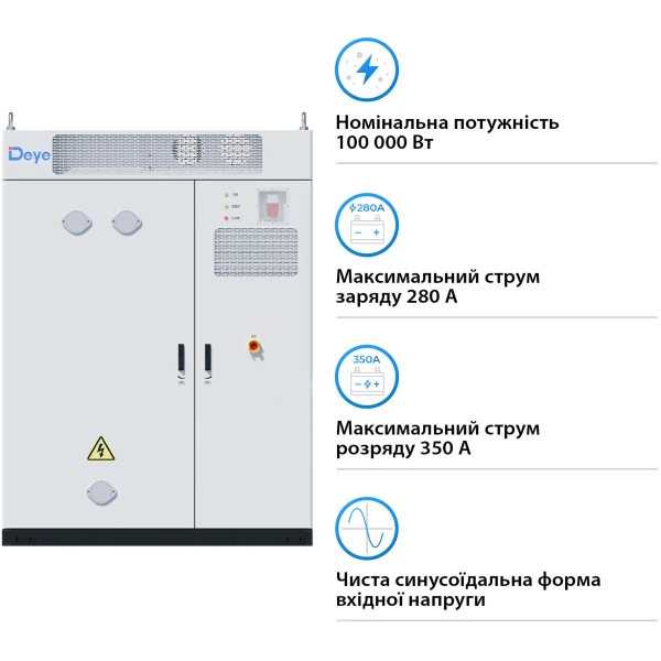 Купити Система збереження енергії DEYE MS-GS215 100kW 768V 280Ah 215kWh LiFePO4 IP54, 200kW MPPT, Fire Extinguisher, Air conditioner (MS-GS215-2H3) - фото 4