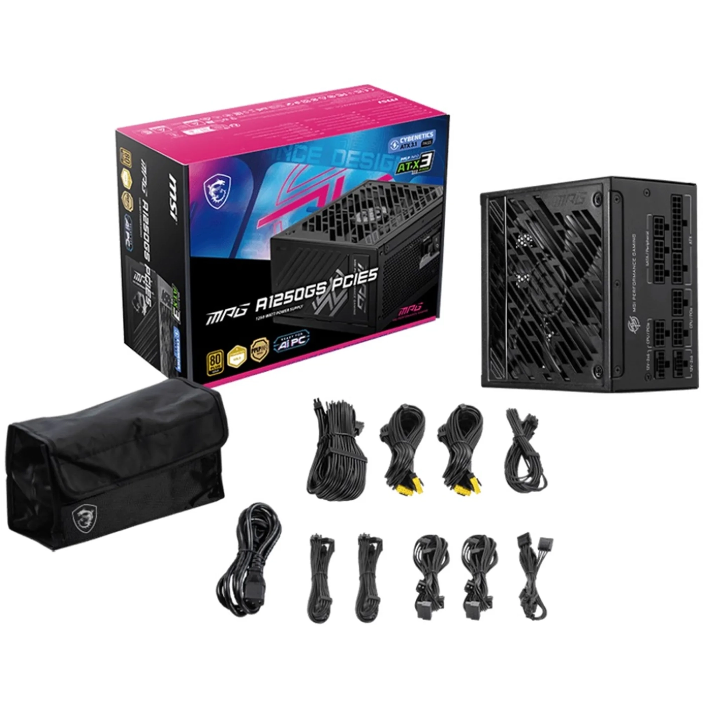Купить Блок питания MSI MPG A1250GS PCIE5 1250W 80+ Gold - фото 5