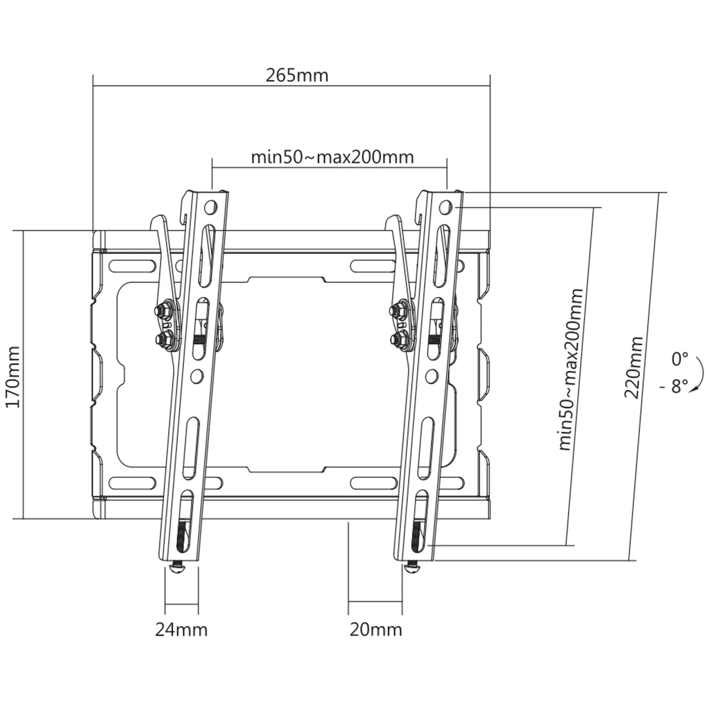 Купити Кріпленння для телевизора (кронштейн) Kivi Basic-22T - фото 8