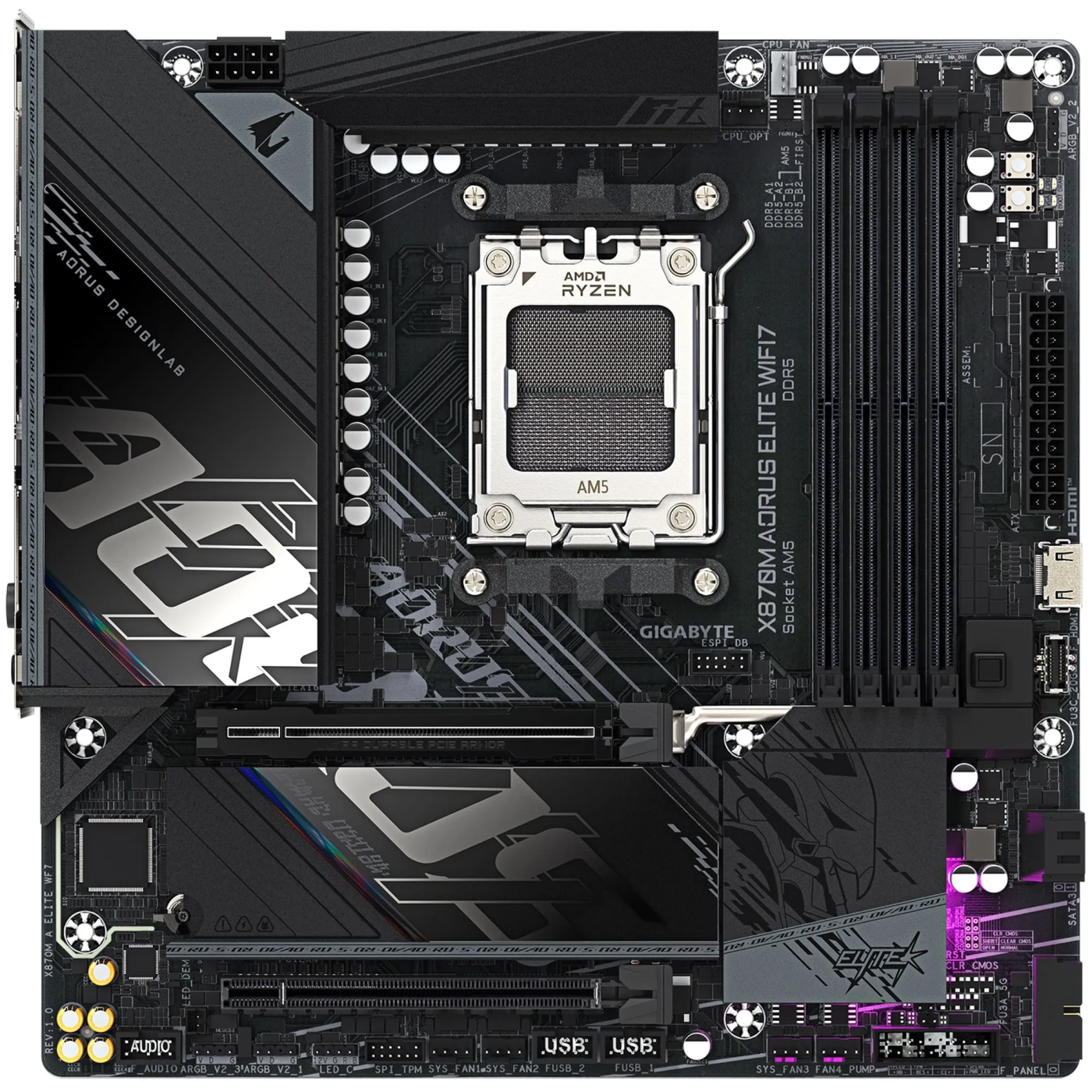Купити Материнська плата GIGABYTE X870M AORUS ELITE WIFI 7 - фото 1