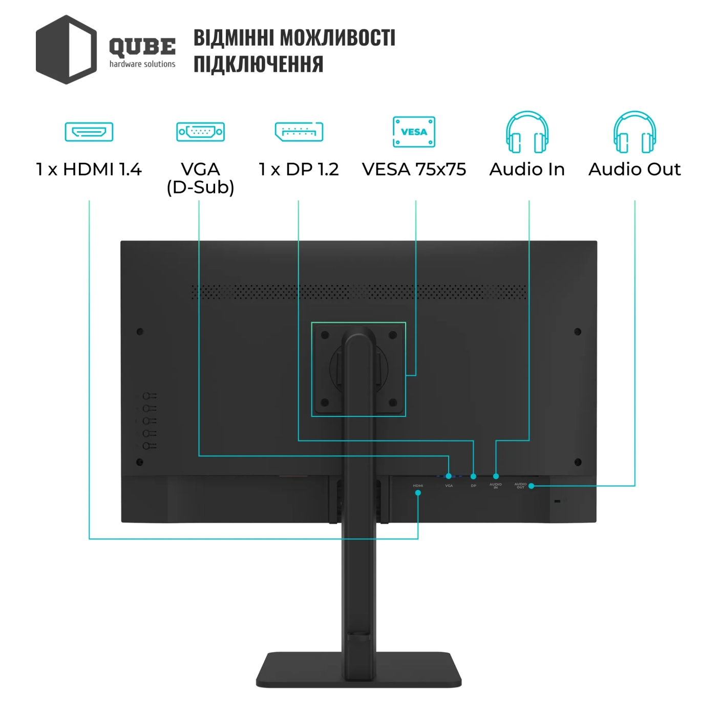 Купити Монітор 23.8" Qube B24F120HS - фото 3