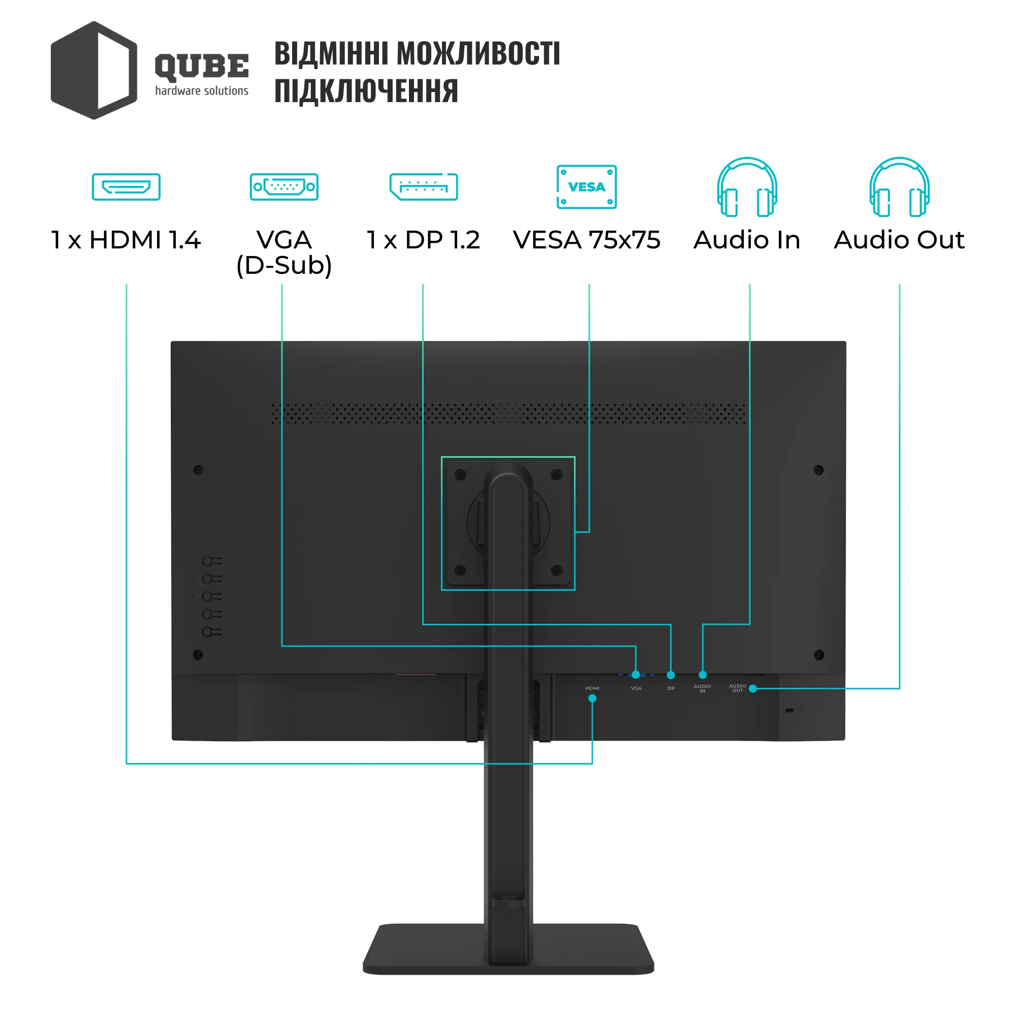 Купити Монітор 23.8" Qube B24F120HS - фото 3