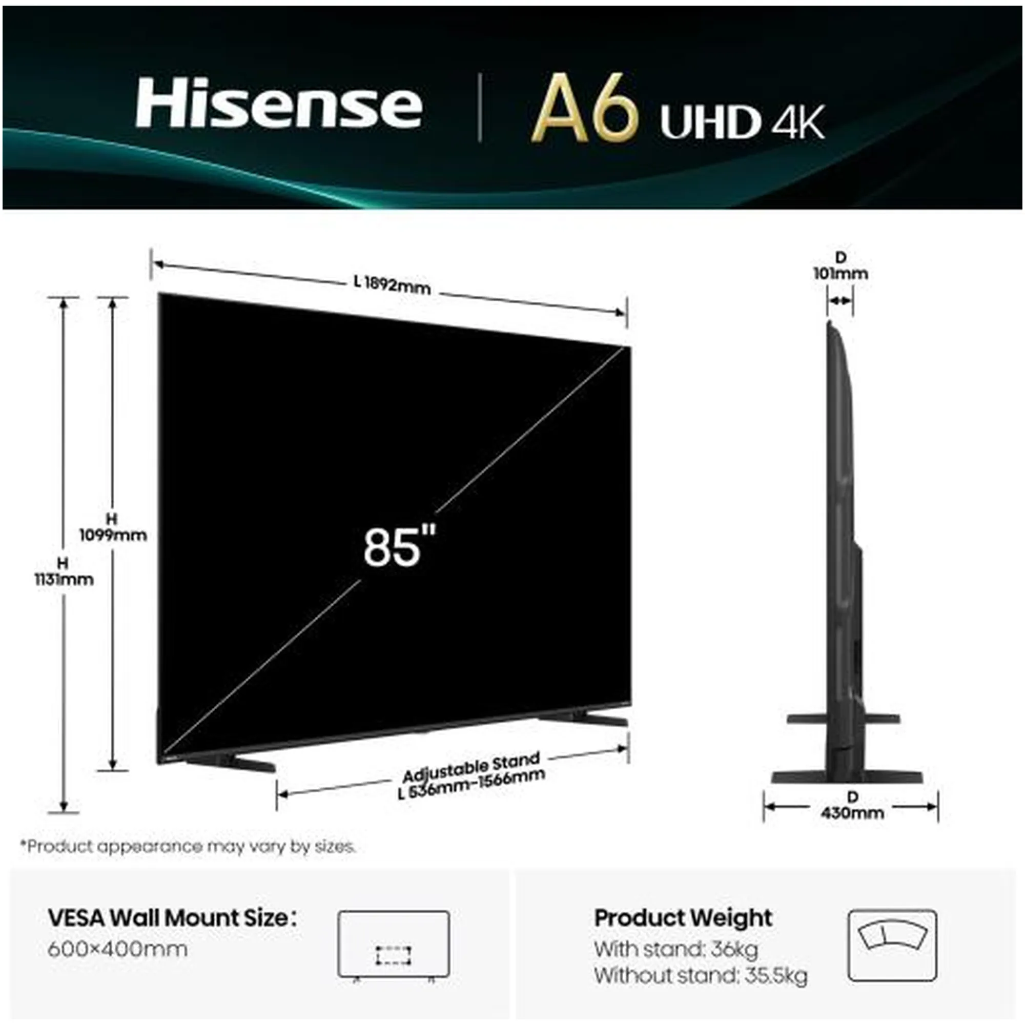 Купить Телевизор Hisense 85A6Q - фото 3