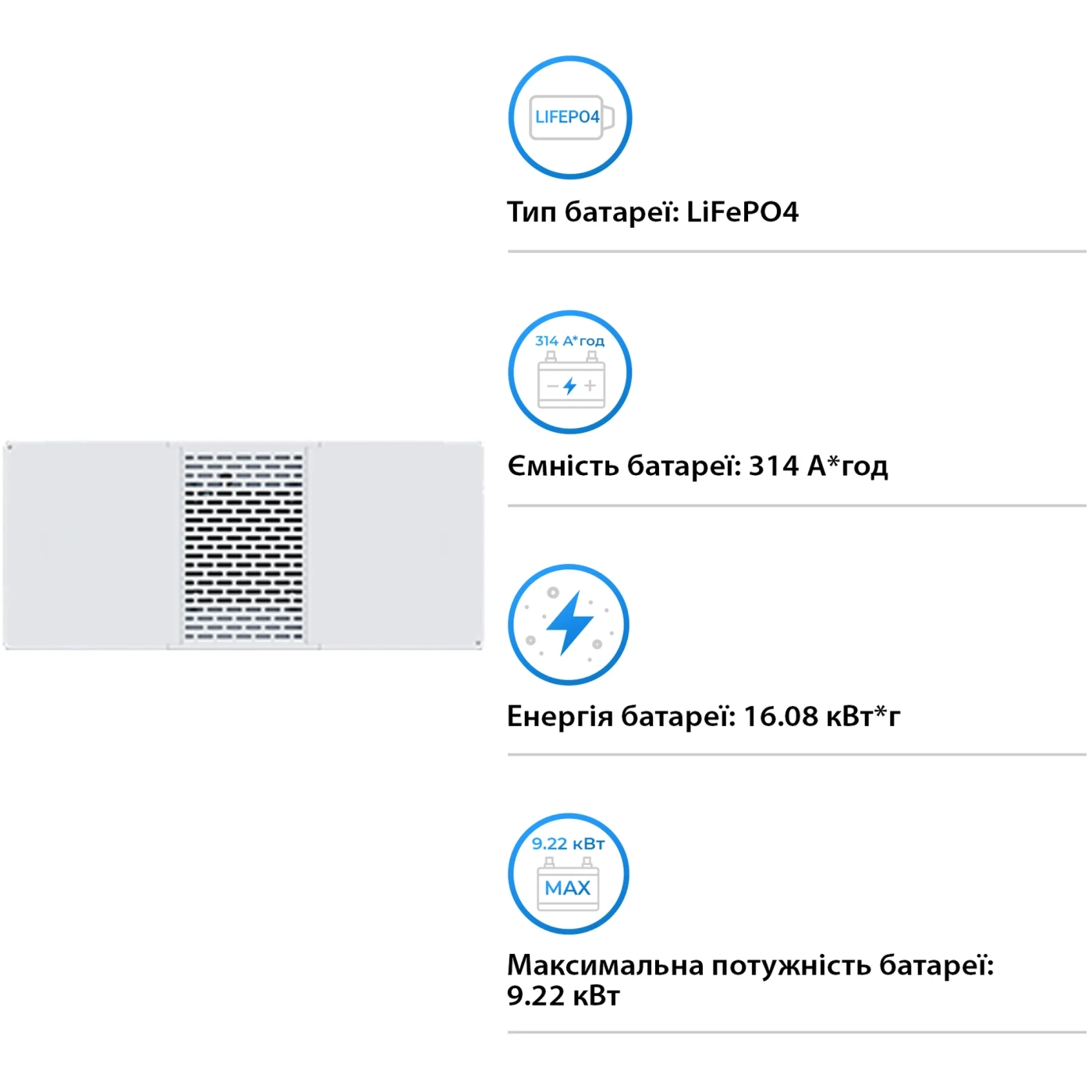 Купити Акумуляторна батарея DEYE BOS-B Pro-A3 LiFePO4 HV 51.2V 314Ah 16.08kWh без BMS (BOS-B Pro-A3) - фото 3