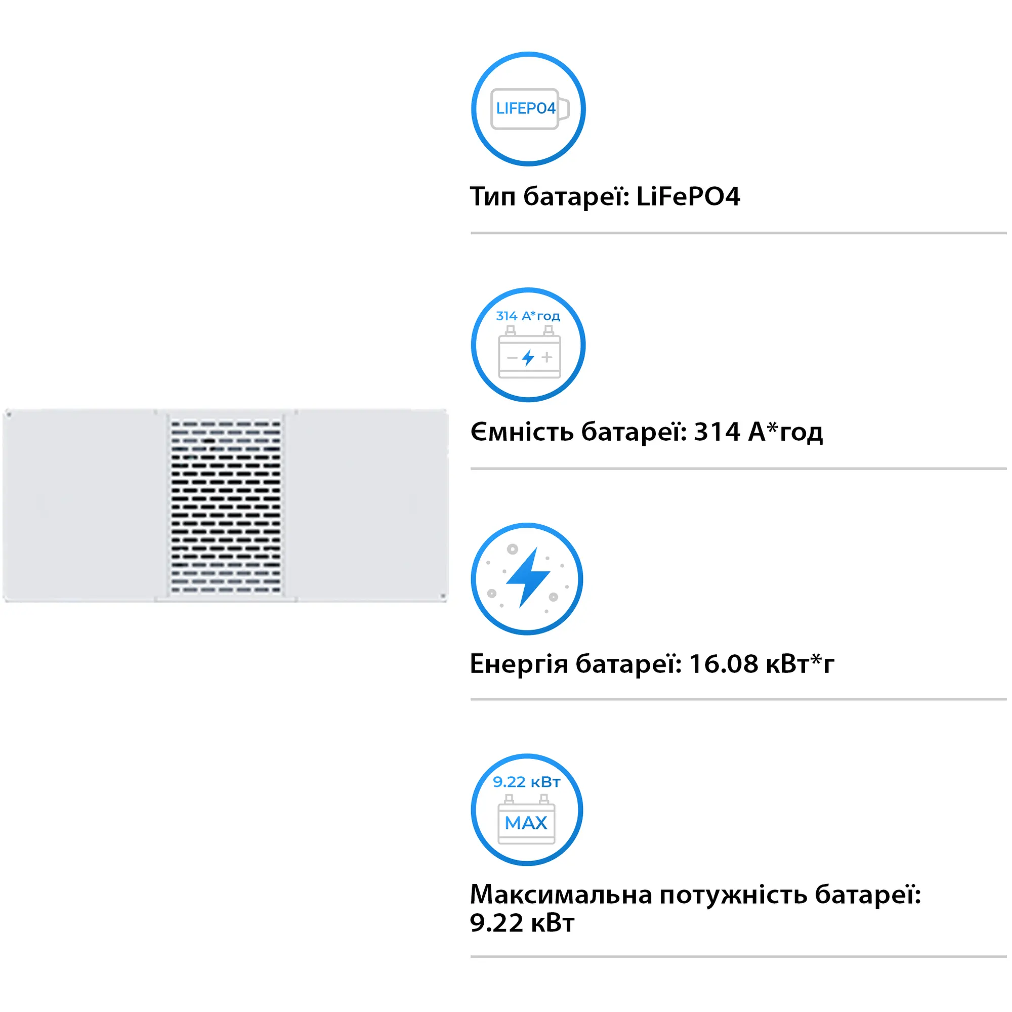 Купити Акумуляторна батарея DEYE BOS-B Pro-A3 LiFePO4 HV 51.2V 314Ah 16.08kWh без BMS (BOS-B Pro-A3) - фото 3