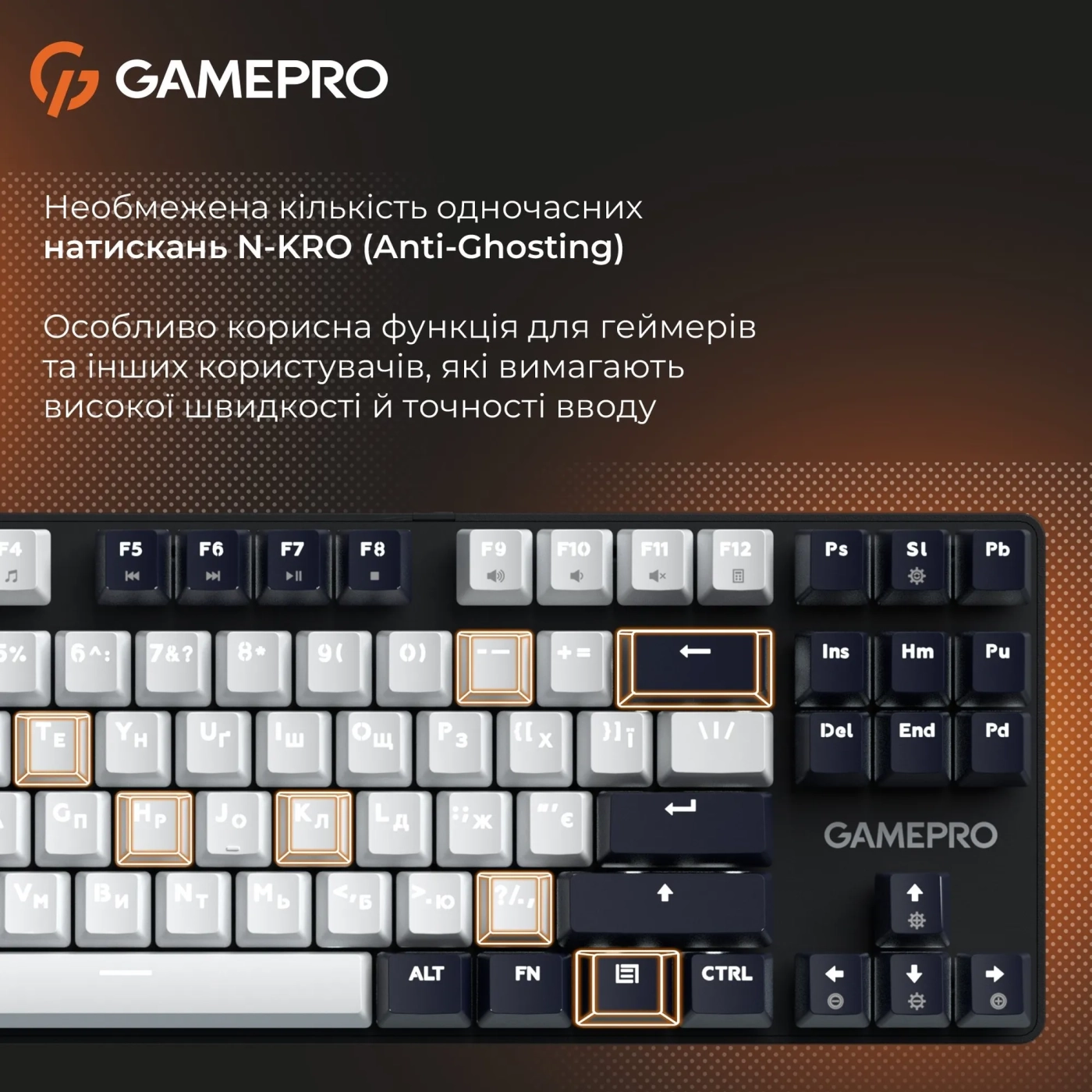 Купити Клавіатура GamePro Genesis Metallic MK110B Outemu Red Switch UA Black (MK110B) - фото 11
