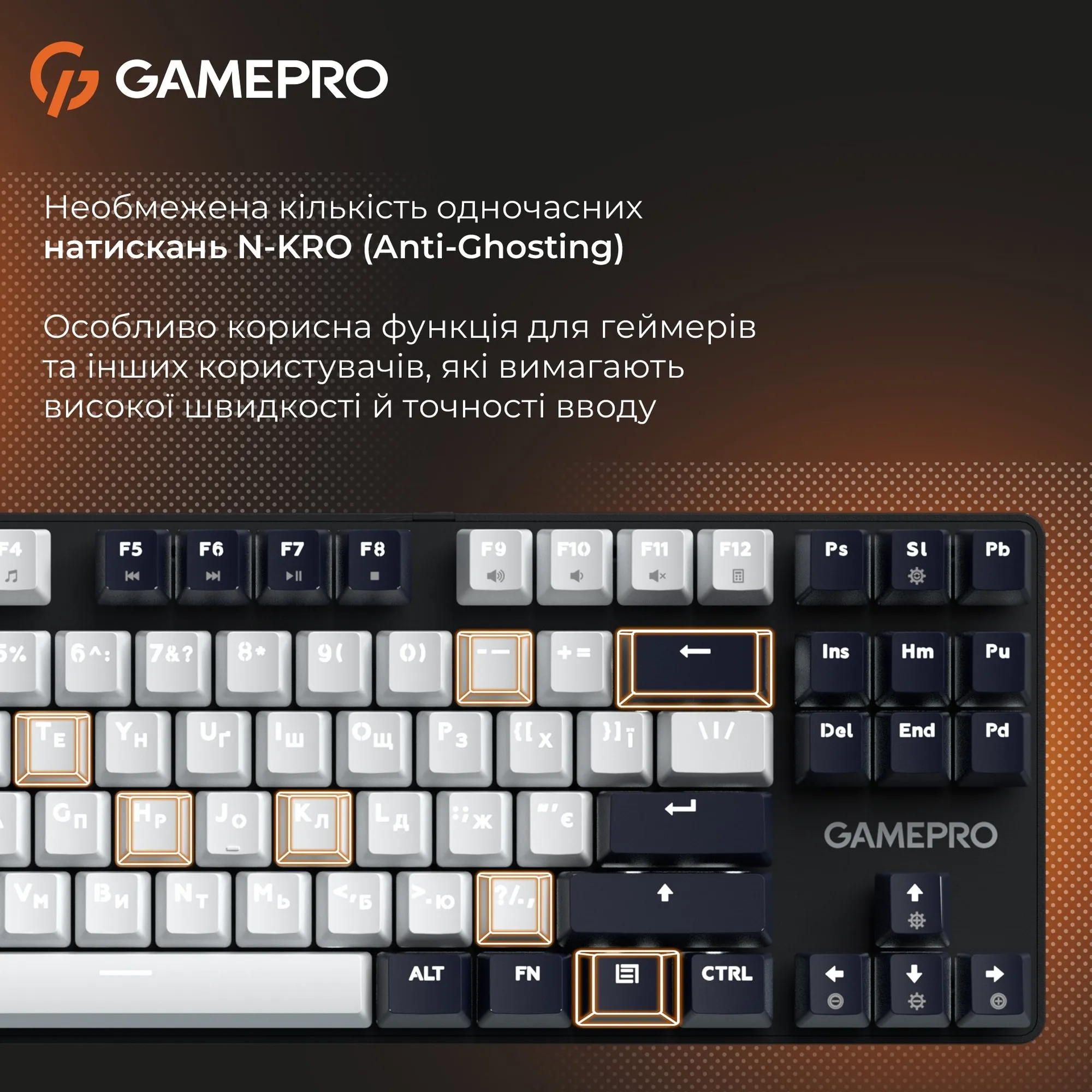 Купити Клавіатура GamePro Genesis Metallic MK110B Outemu Red Switch UA Black (MK110B) - фото 11