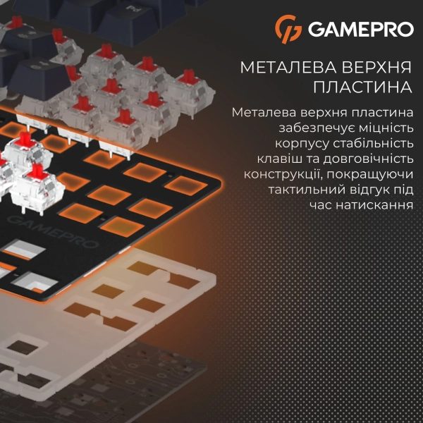 Купити Клавіатура GamePro Genesis Metallic MK110B Outemu Red Switch UA Black (MK110B) - фото 13