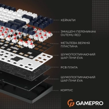 Купити Клавіатура GamePro Genesis Metallic MK110B Outemu Red Switch UA Black (MK110B) - фото 14