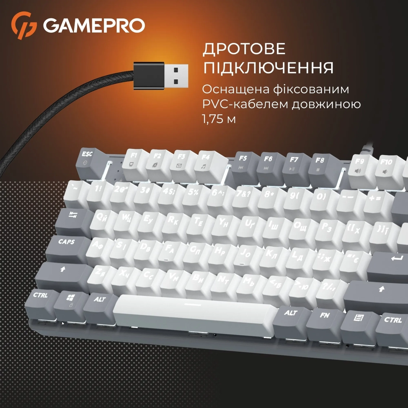 Купити Клавіатура GamePro Genesis Metallic MK110G Outemu Red Switch UA Gray (MK110G) - фото 7