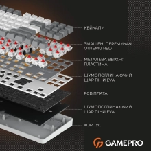 Купити Клавіатура GamePro Genesis Metallic MK110G Outemu Red Switch UA Gray (MK110G) - фото 13