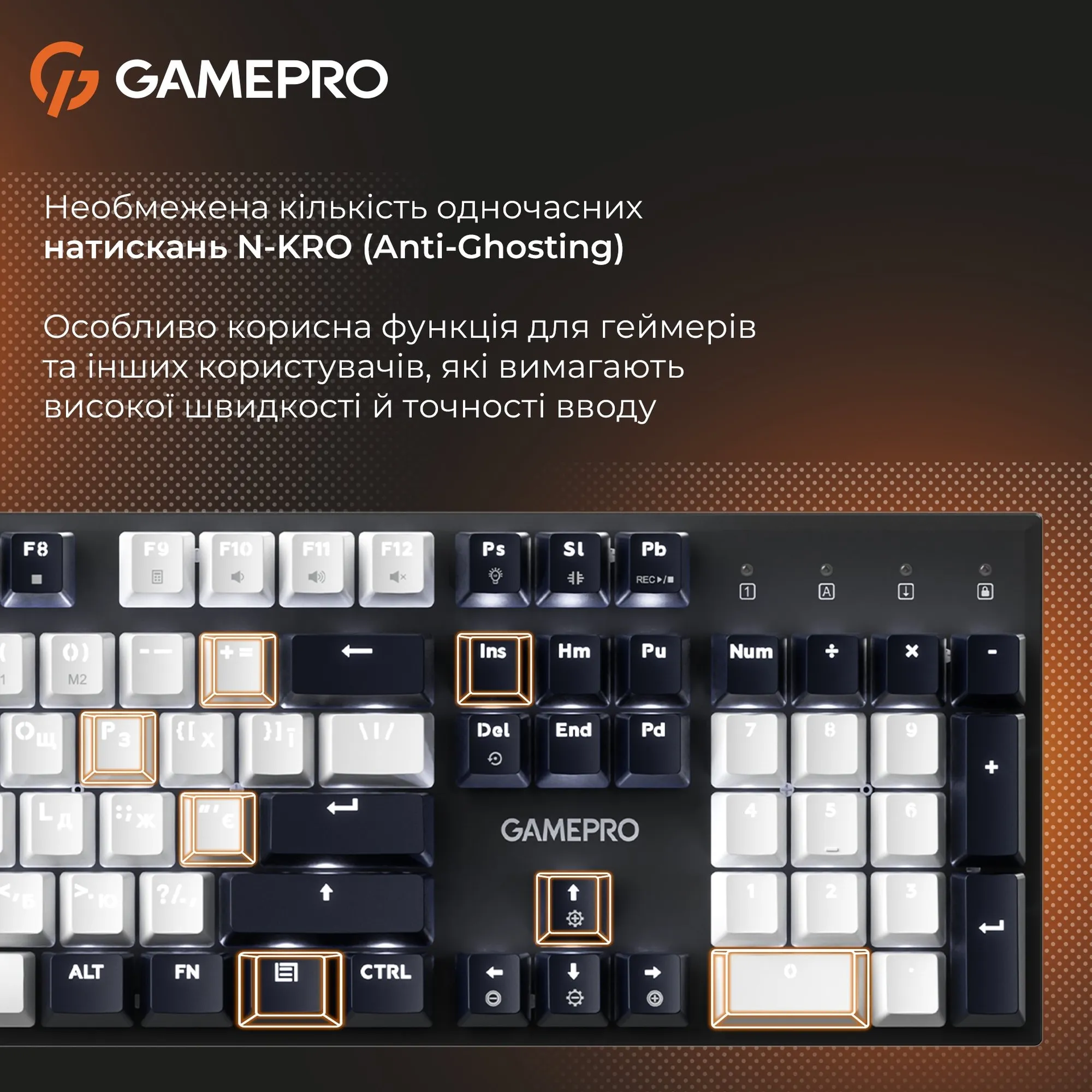 Купить Клавиатура GamePro Genesis Metallic MK144B Outemu Red Switch UA Black (MK144B) - фото 9