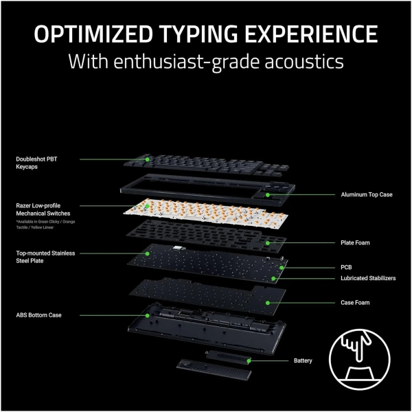 Купити Клавіатура RAZER BlackWidow V4 Low-Profile TKL Orange Switch (RZ03-05450700-R3M1) - фото 7