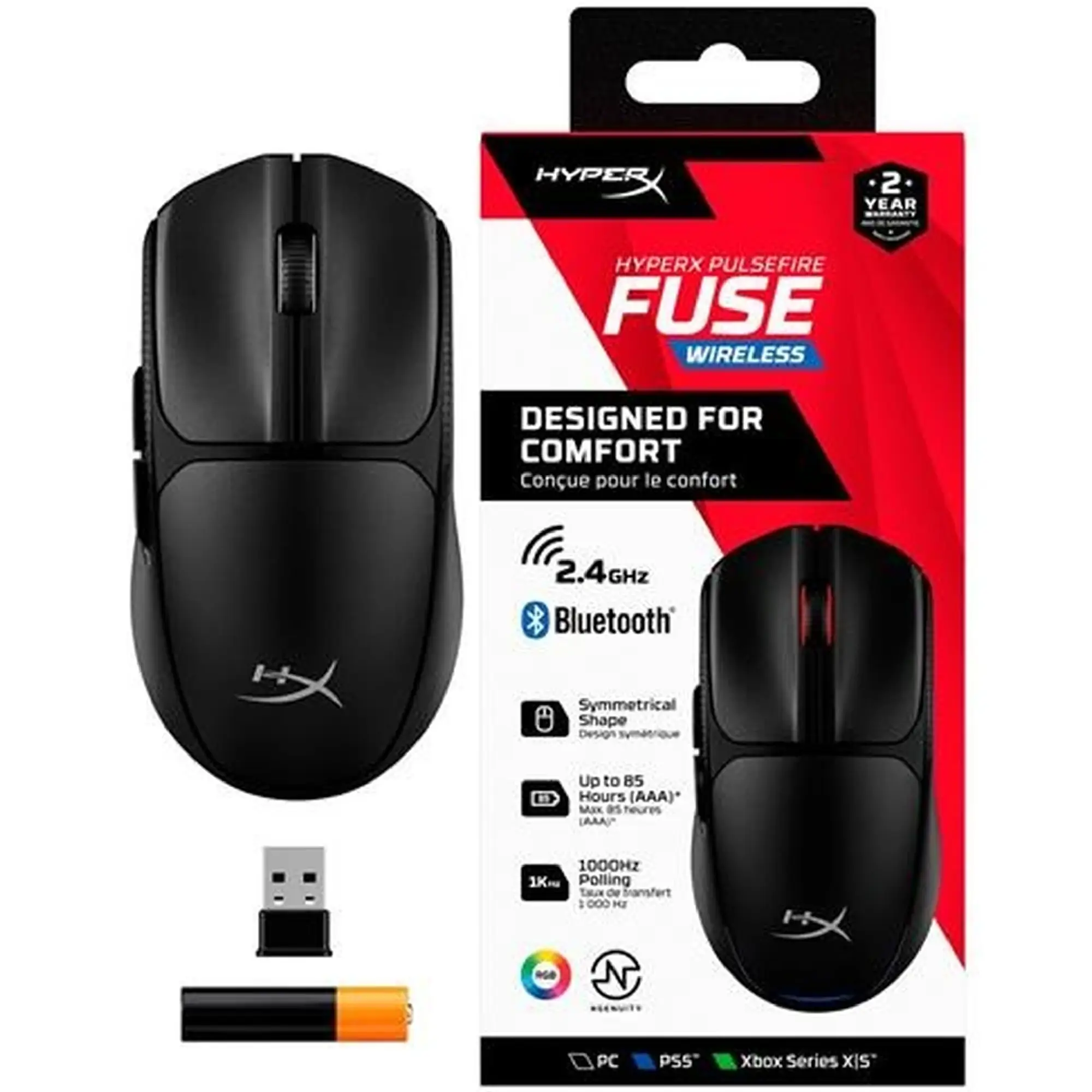 Купити Мишка HyperX Pulsefire Fuse Wireless Black - фото 8