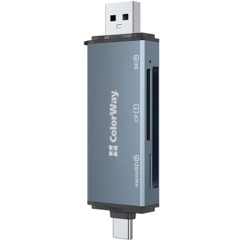 Купить Кардридер ColorWay USB 2.0/USB-C to CF/SD/MicroSD (CW-CR-01) - фото 1