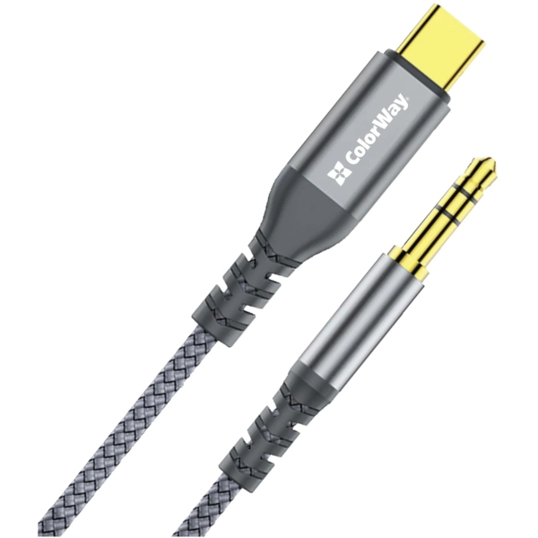 Купить Адаптер ColorWay USB-C to 3.5 mm mini-Jack 1.2 м Grey (CW-CBPDJ071-G) - фото 4