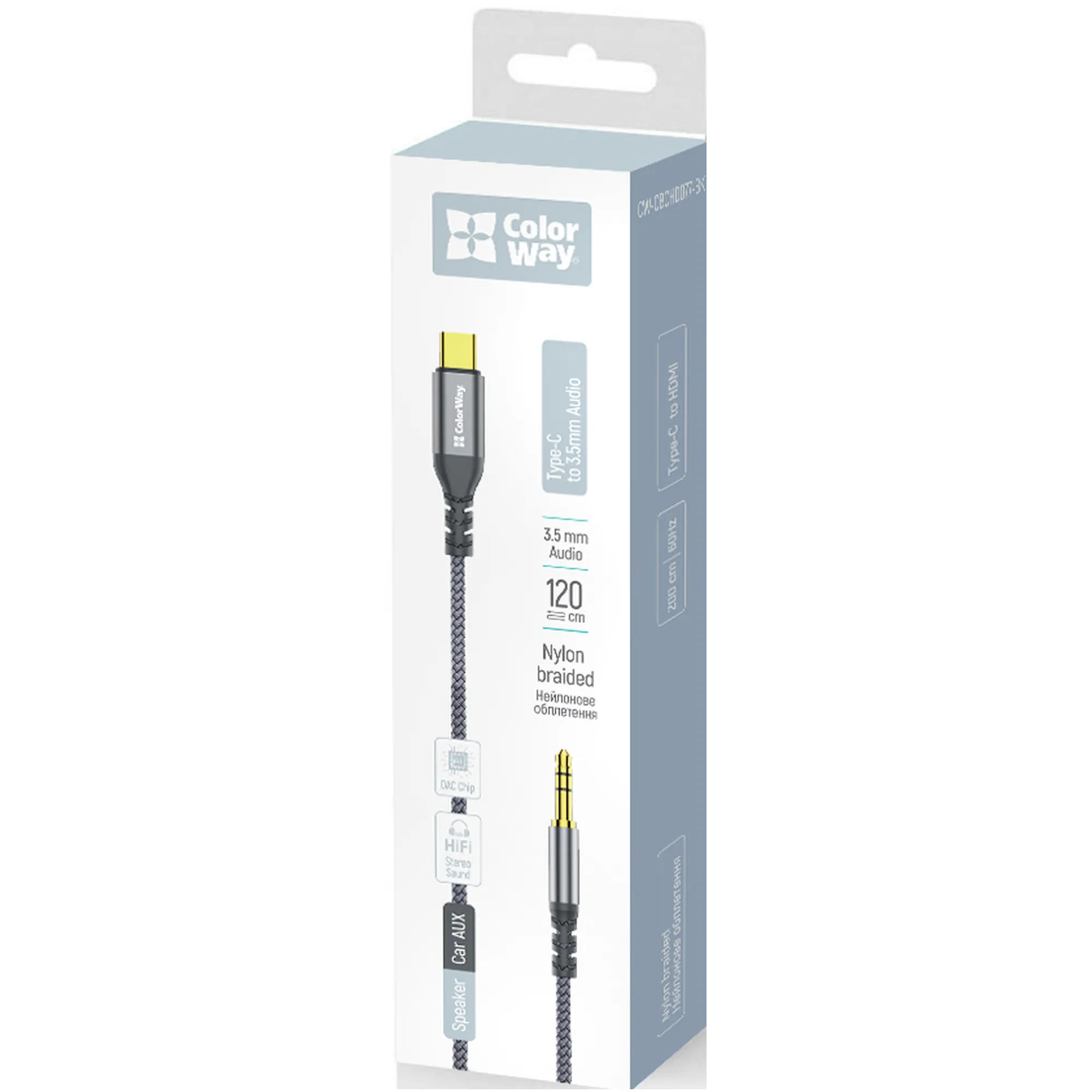 Купить Адаптер ColorWay USB-C to 3.5 mm mini-Jack 1.2 м Grey (CW-CBPDJ071-G) - фото 5