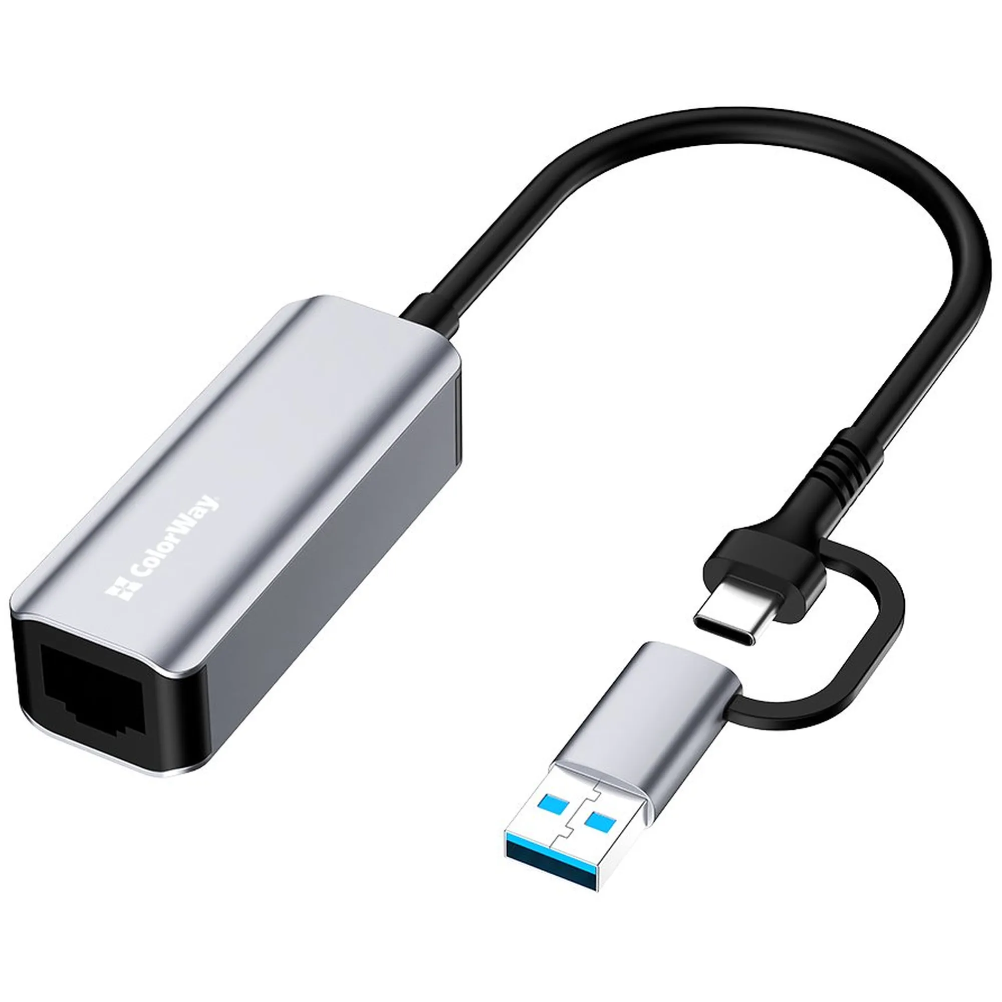 Купити Мережевий адаптер ColorWay USB-A/USB-С 3.0 - RJ45 Gigabit Ethernet (CW-AD-CRG) - фото 1