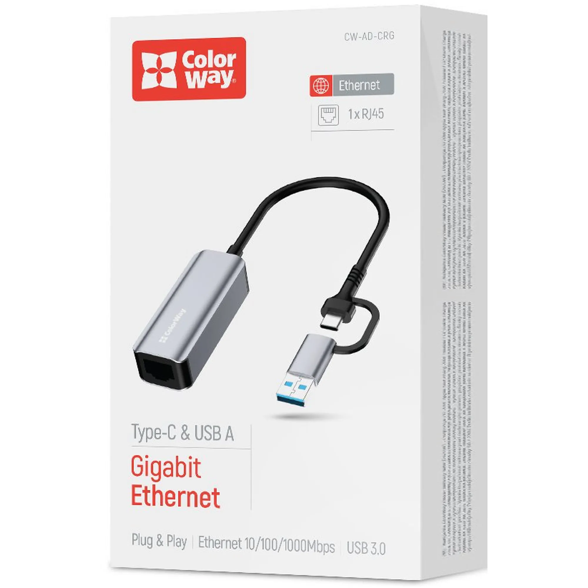 Купити Мережевий адаптер ColorWay USB-A/USB-С 3.0 - RJ45 Gigabit Ethernet (CW-AD-CRG) - фото 6