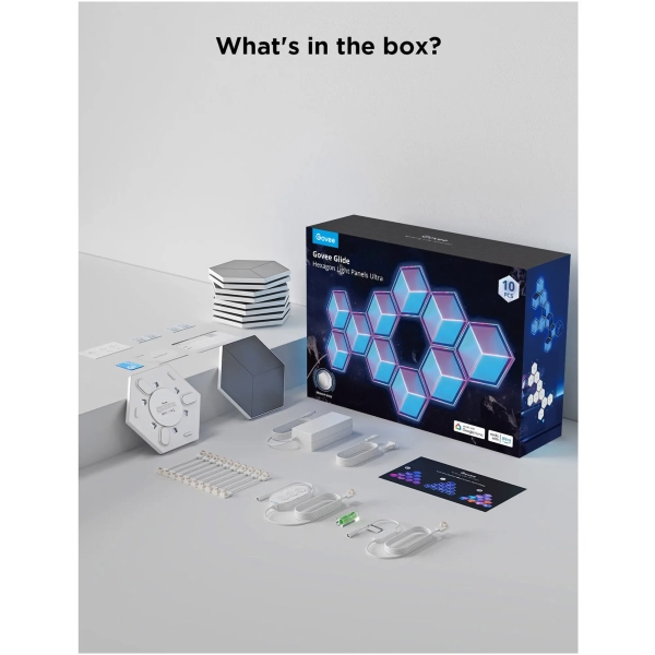 Купити Набір настінних світильників Govee H606A Glide Hexagon Light, 7, RGBIC, WI-FI/Bluetooth Белый (H606AC81) - фото 10