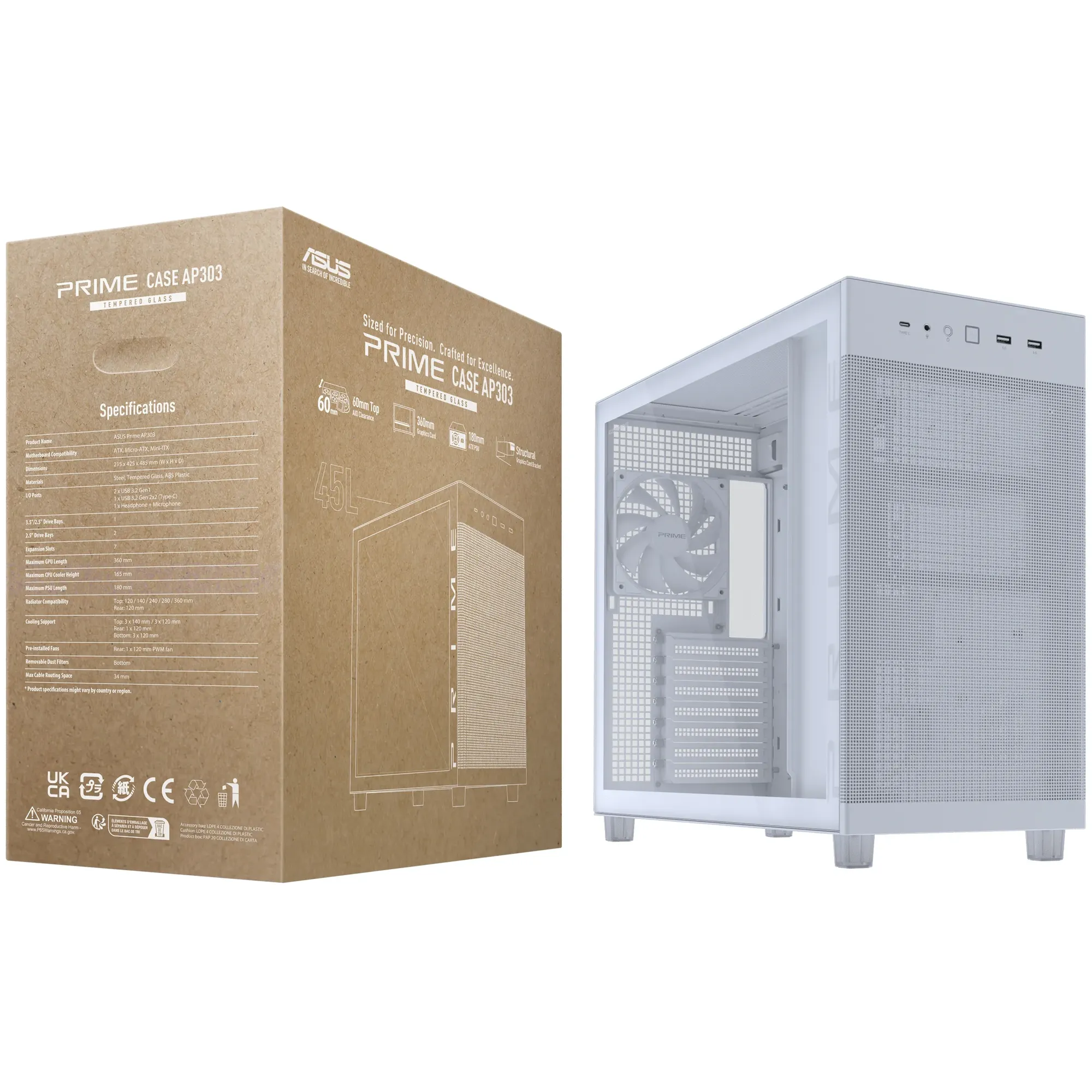 Купить Корпус ASUS AP303 TG WHITE (90DC00V3-B39010) - фото 12
