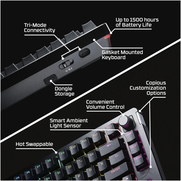 Купити Клавіатура HyperX Alloy Rise 75 PBT HX Red Wireless (91Y91AA) - фото 13