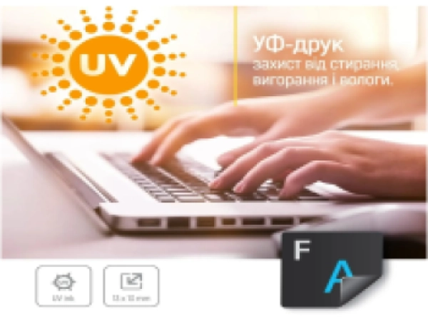 Купити Наліпки на клавіатуру СolorWaу непрозора чорна, біло-синя (CW-BWBL) - фото 4