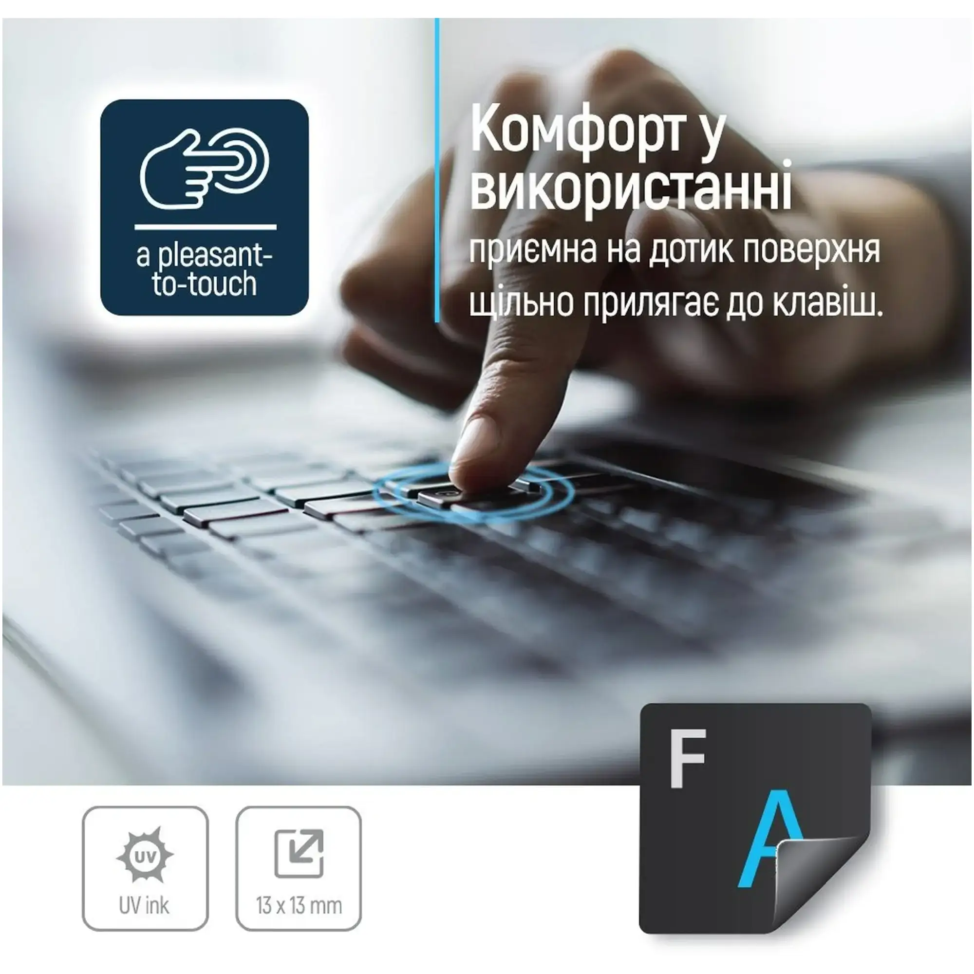 Купити Наліпки на клавіатуру СolorWaу непрозора чорна, біло-синя (CW-BWBL) - фото 6