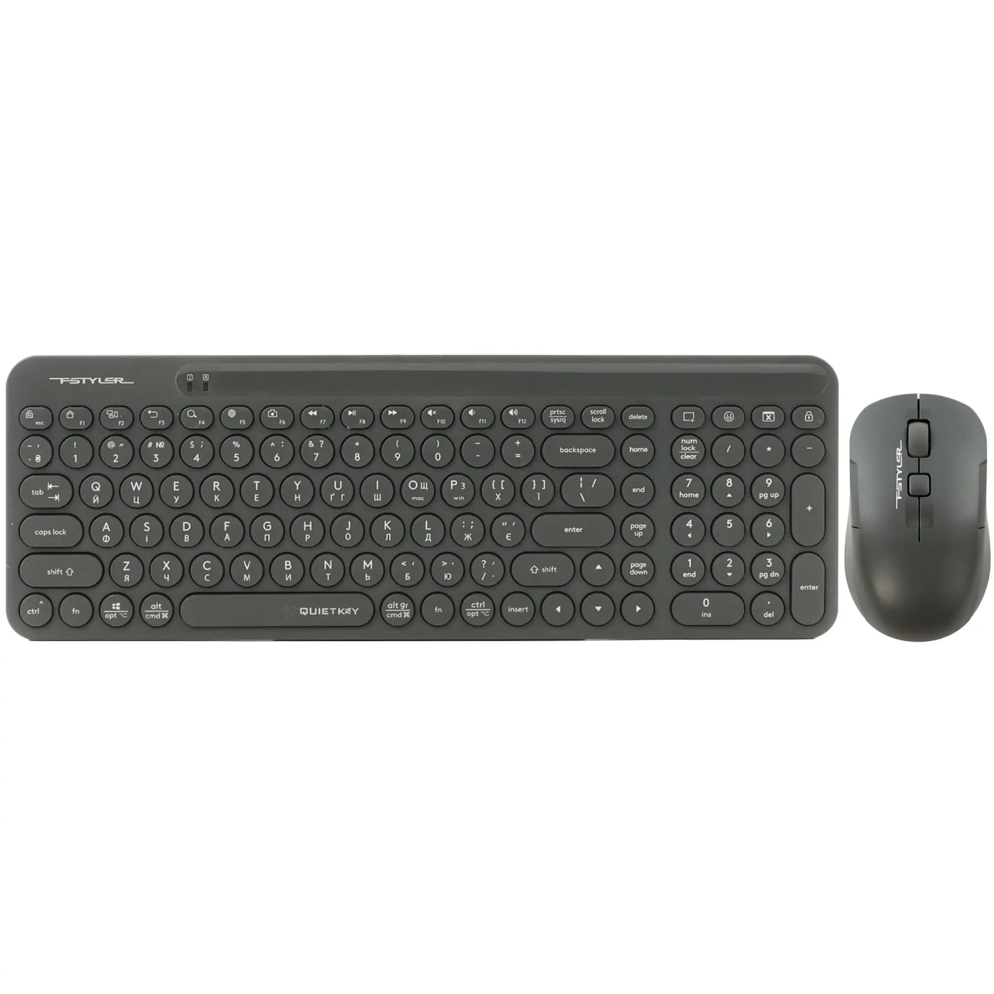 Купити Комплект клавіатура та мишка A4Tech FG3300 Air2 USB UA Grey - фото 2