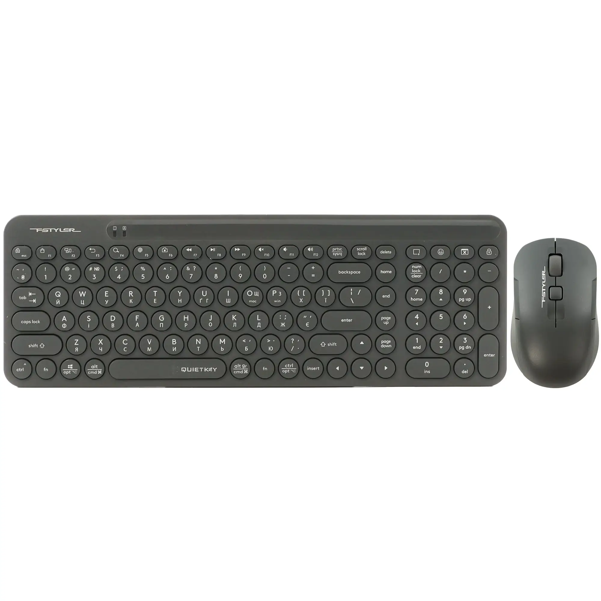 Купити Комплект клавіатура та мишка A4Tech FG3300 Air2 USB UA Grey - фото 2