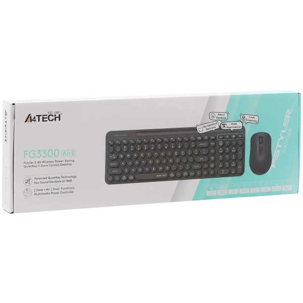 Купити Комплект клавіатура та мишка A4Tech FG3300 Air2 USB UA Grey - фото 9