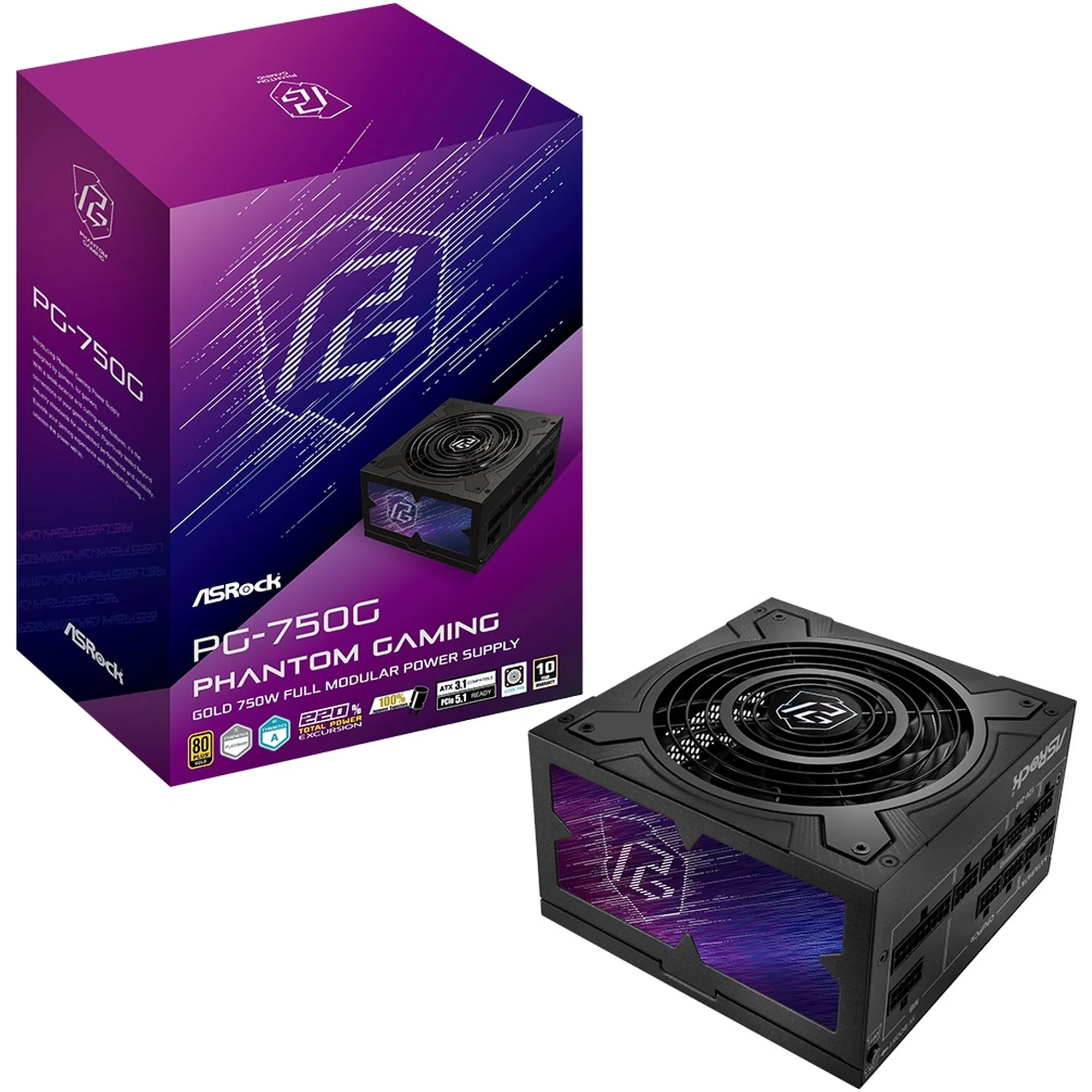 Купити Блок живлення ASRock Phantom Gaming 750W (PG-750G) - фото 6