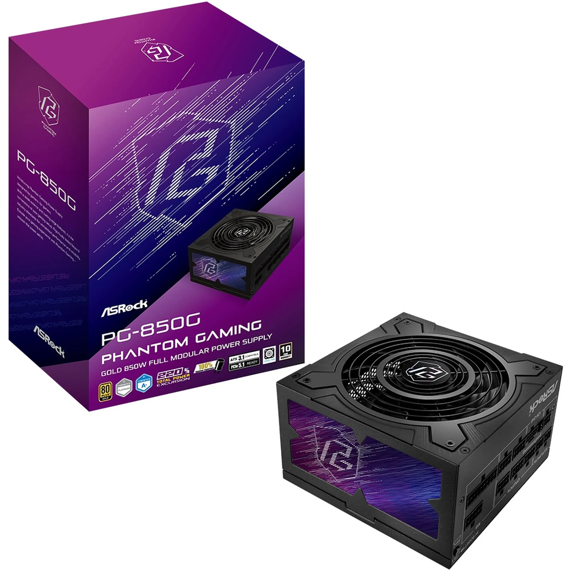 Купити Блок живлення ASRock Phantom Gaming 850W (PG-850G) - фото 6