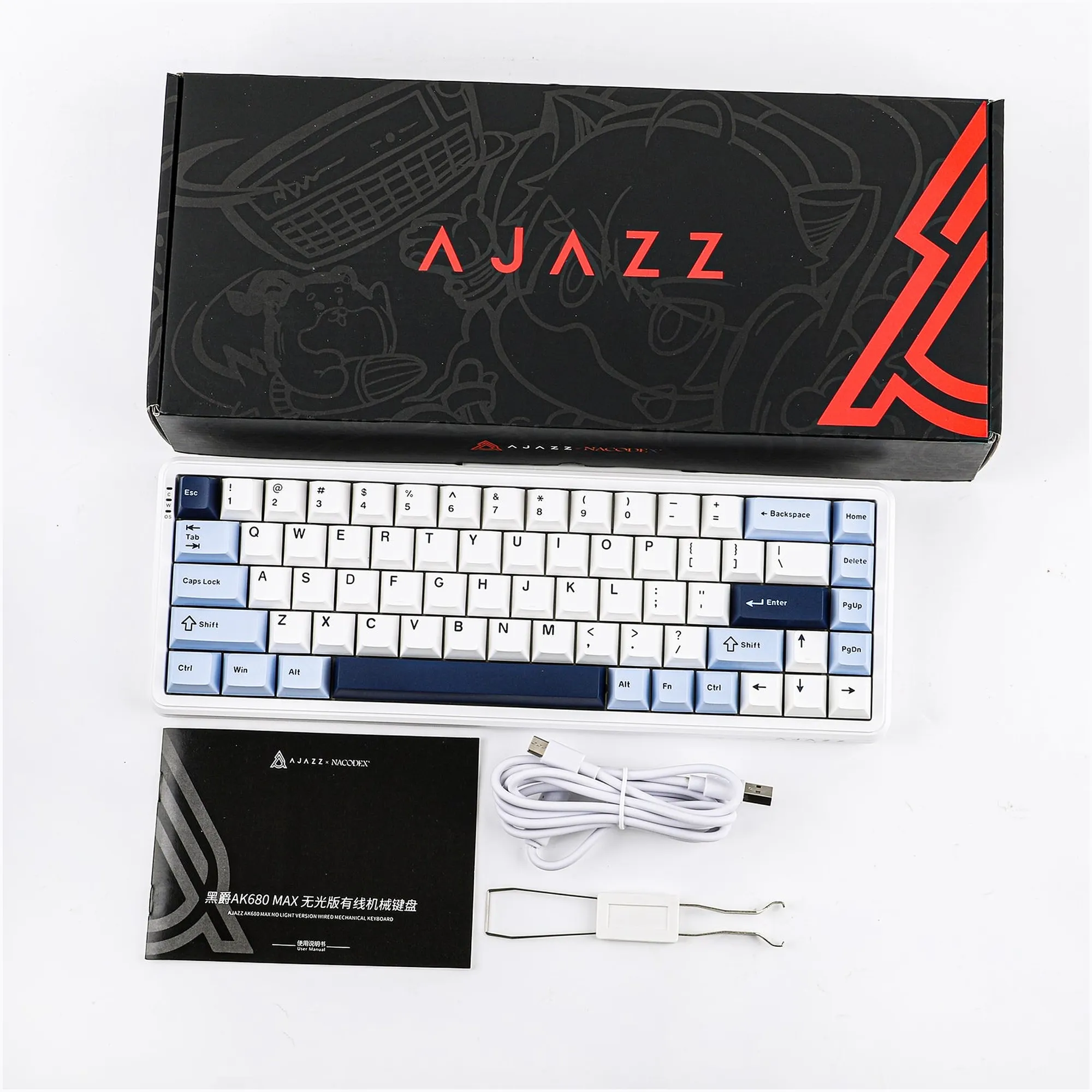 Купить Клавиатура Ajazz AK680 MAX Magnetic Switches RGB USB White (AK680-M-BWD-AW) - фото 12