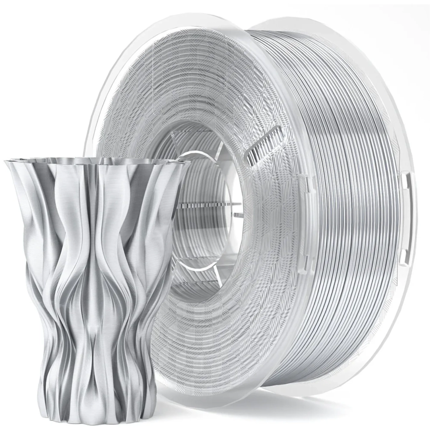 Купить PLA Filament (пластик) для 3D принтера ELEGOO шелковый блеск 1кг, 1.75мм, серебристый (50.203.0692) - фото 2