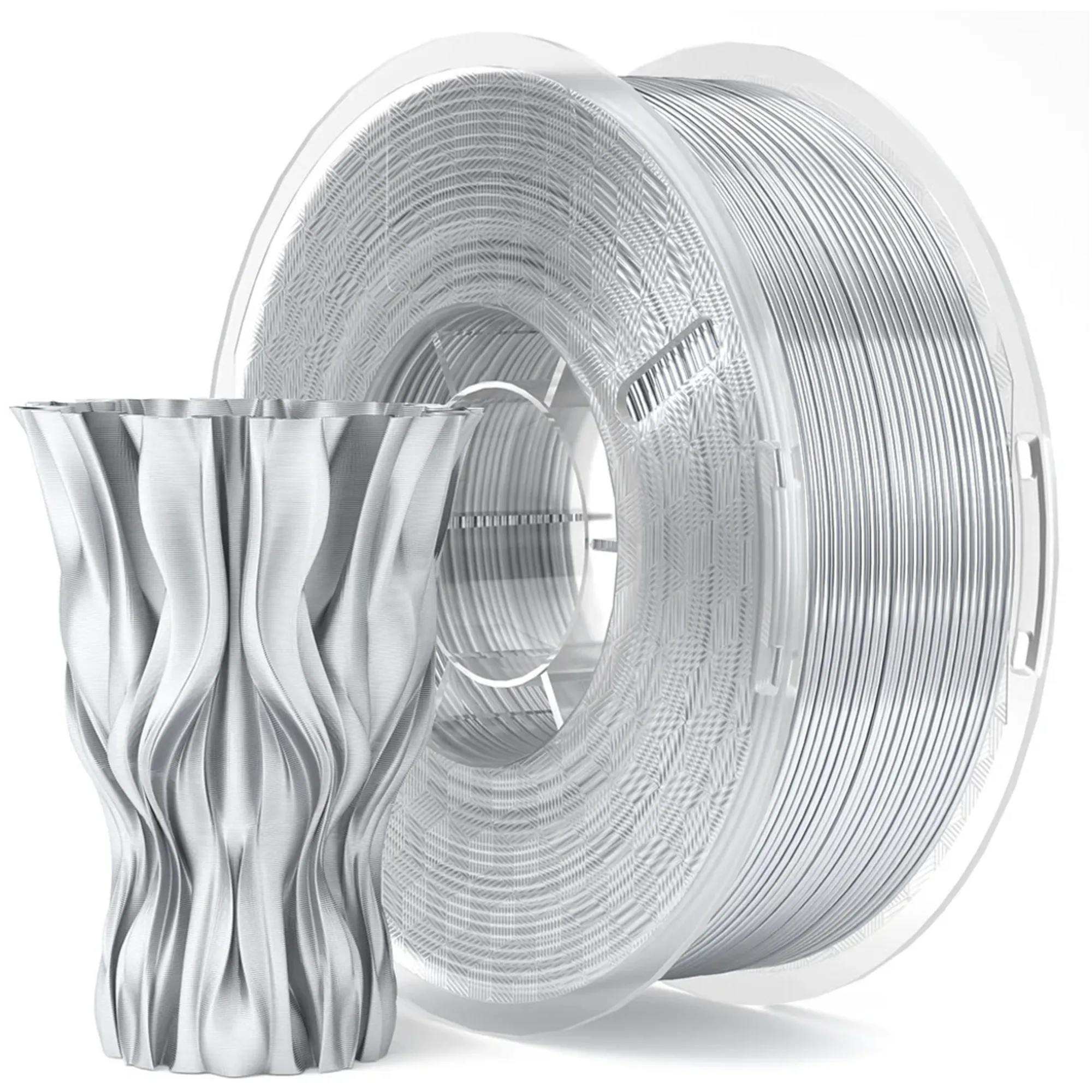 Купить PLA Filament (пластик) для 3D принтера ELEGOO шелковый блеск 1кг, 1.75мм, серебристый (50.203.0692) - фото 2