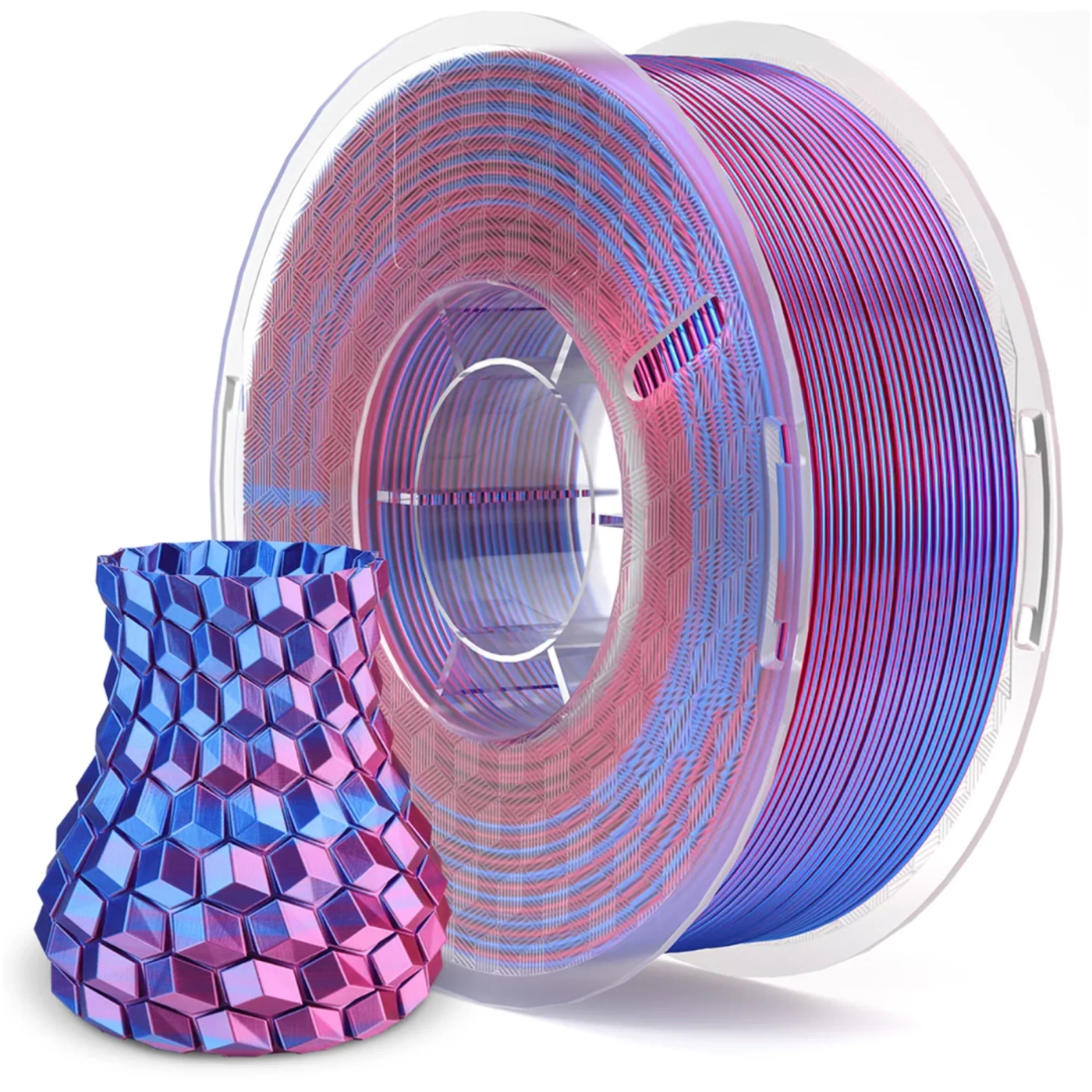Купити PLA Filament (пластик) для 3D принтера ELEGOO шовковий блиск 1кг, 1.75мм, синьо-фіолетовий (50.203.0662) - фото 2