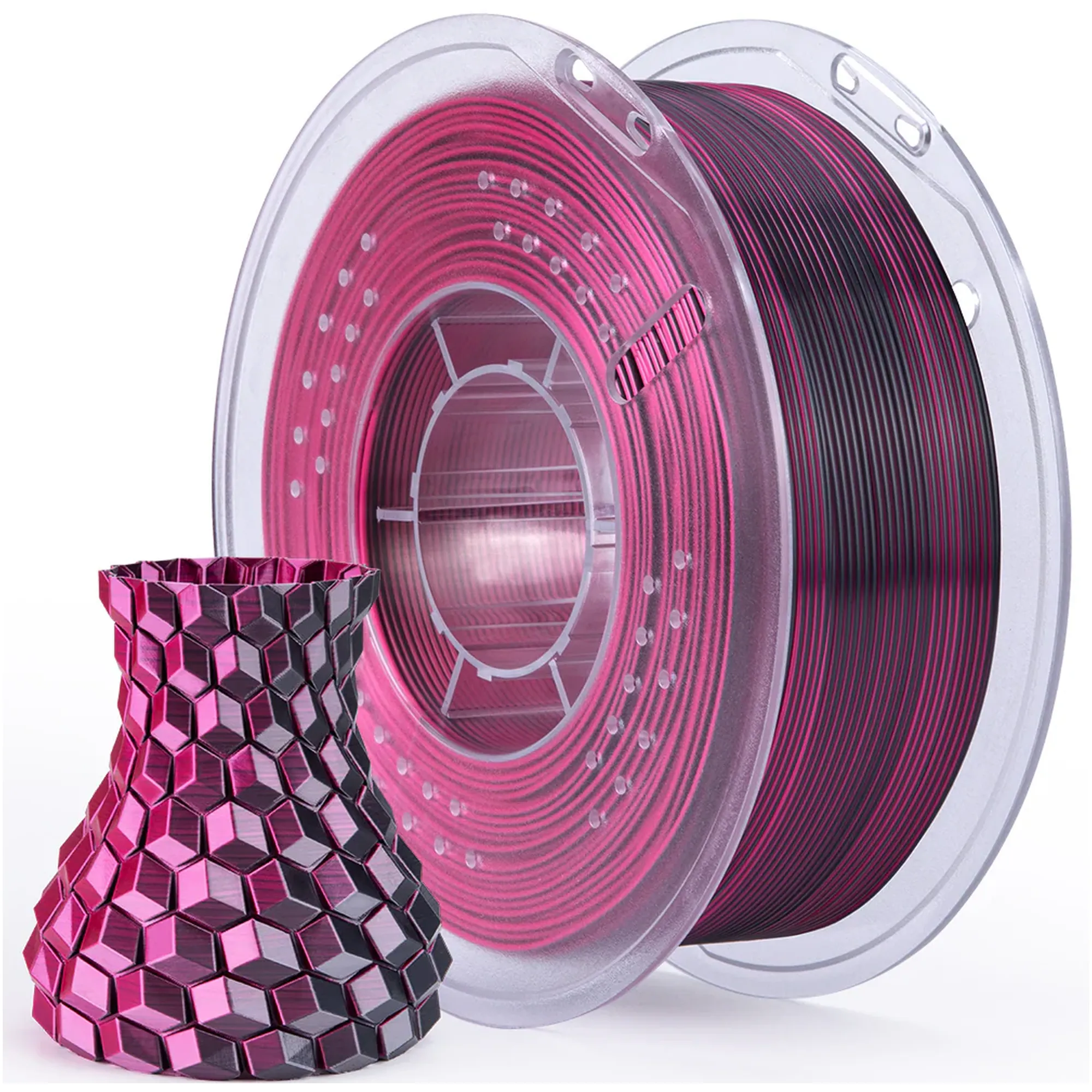 Купить PLA Filament (пластик) для 3D принтера ELEGOO шелковый блеск 1кг, 1.75мм, черно-красный (50.203.0335) - фото 1