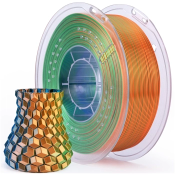 Купить PLA Filament (пластик) для 3D принтера ELEGOO шелковый блеск 1кг, 1.75мм, сине-зелено-оранжевый (50.203.0337) - фото 1