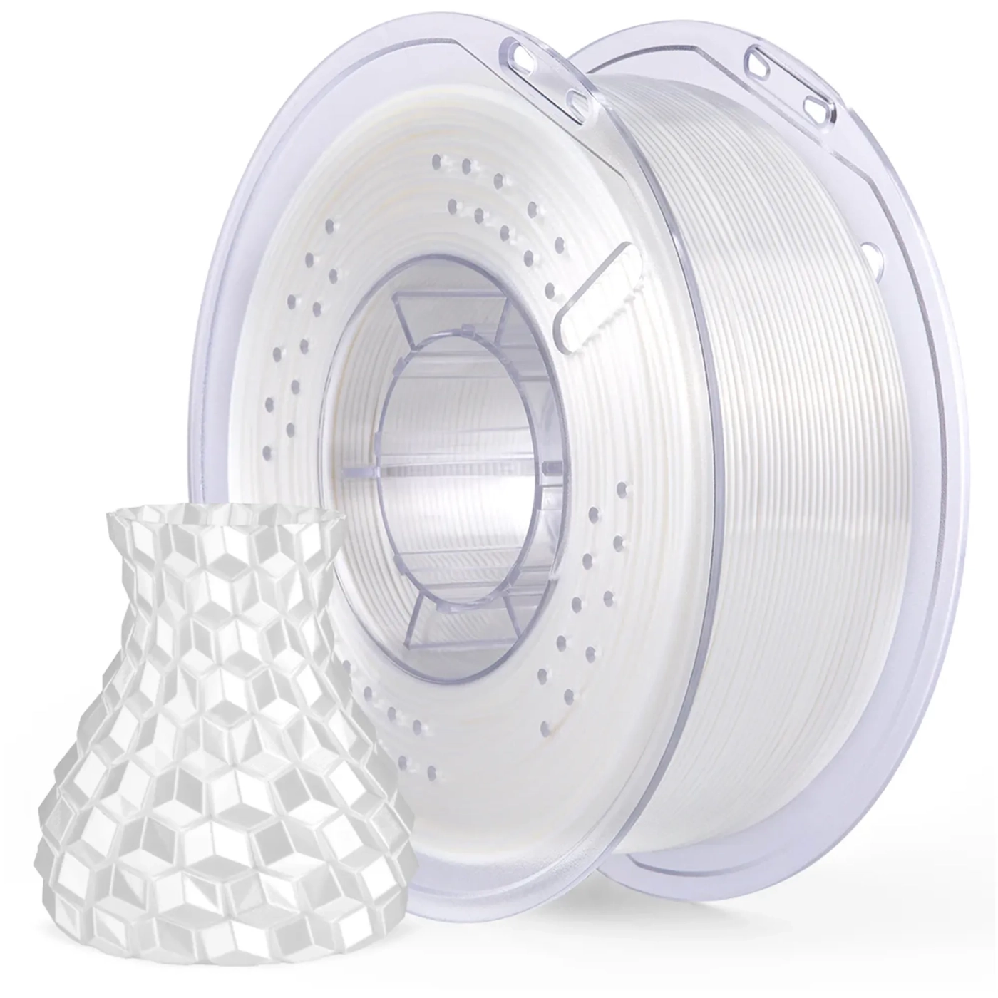 Купить PLA Filament (пластик) для 3D принтера ELEGOO шелковый блеск 1кг, 1.75мм, белый (50.203.0468) - фото 1