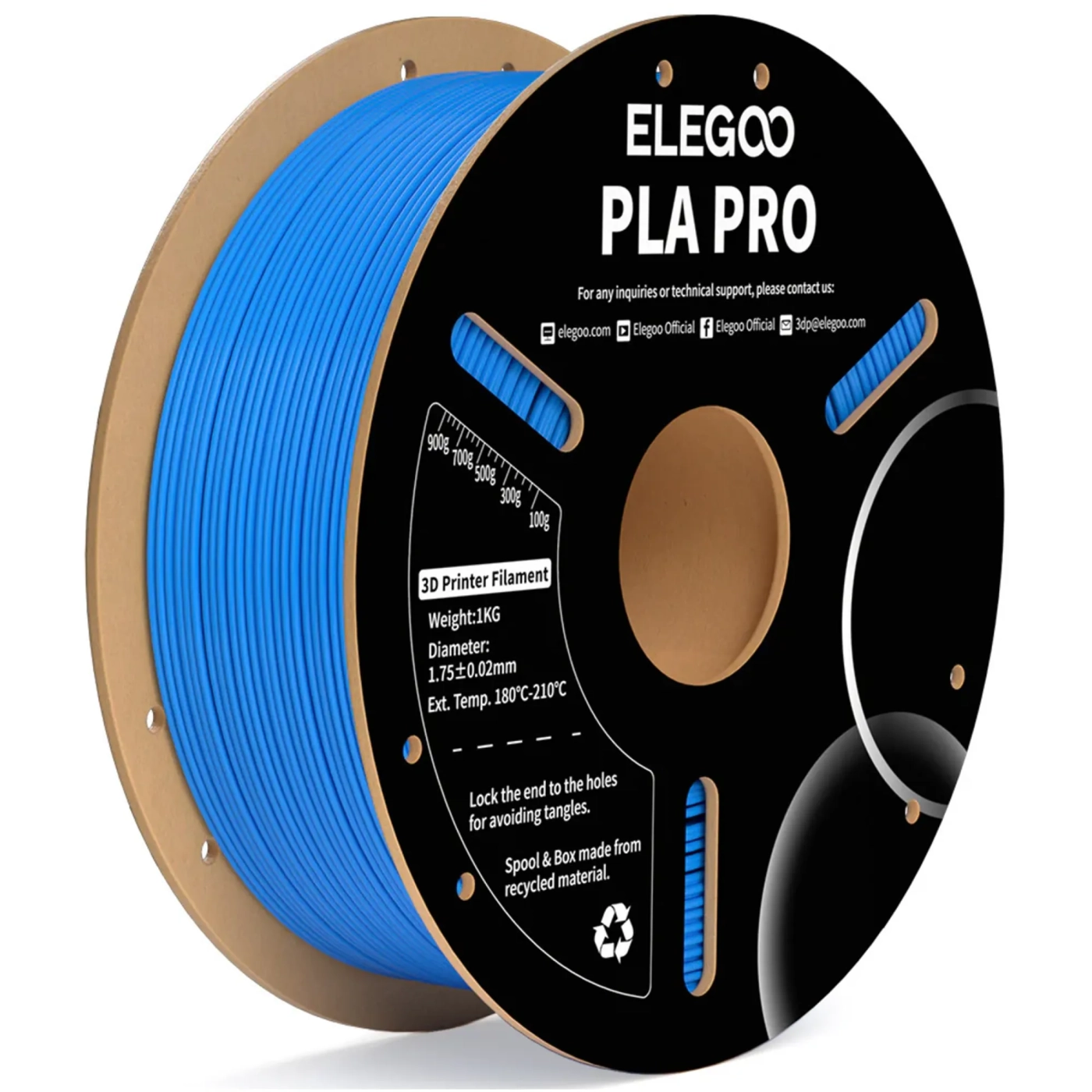Купити PLA PRO Filament (пластик) для 3D принтера ELEGOO 1кг, 1.75мм, світло-блакитний (50.203.0192) - фото 1