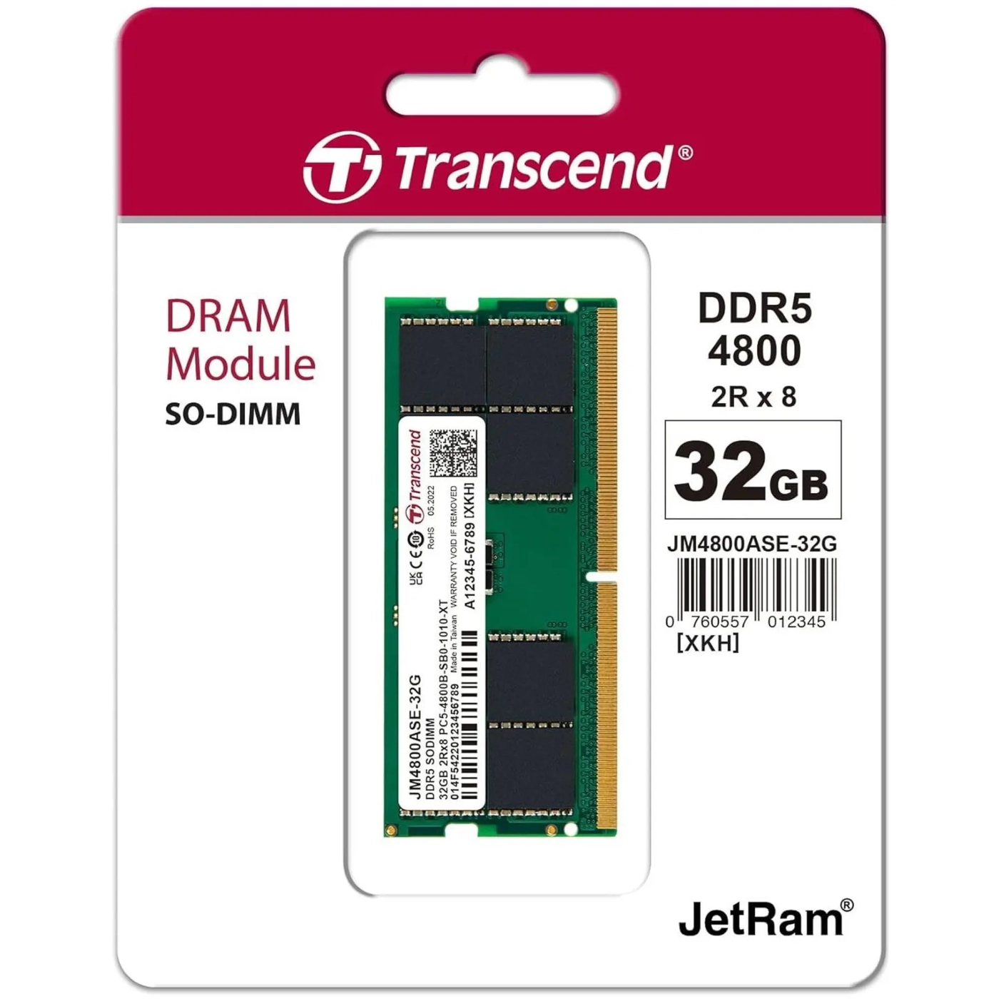 Купити Модуль пам'яті Transcend JetRam SO-DIMM DDR5 4800MHz 32GB (JM4800ASE-32G) - фото 2