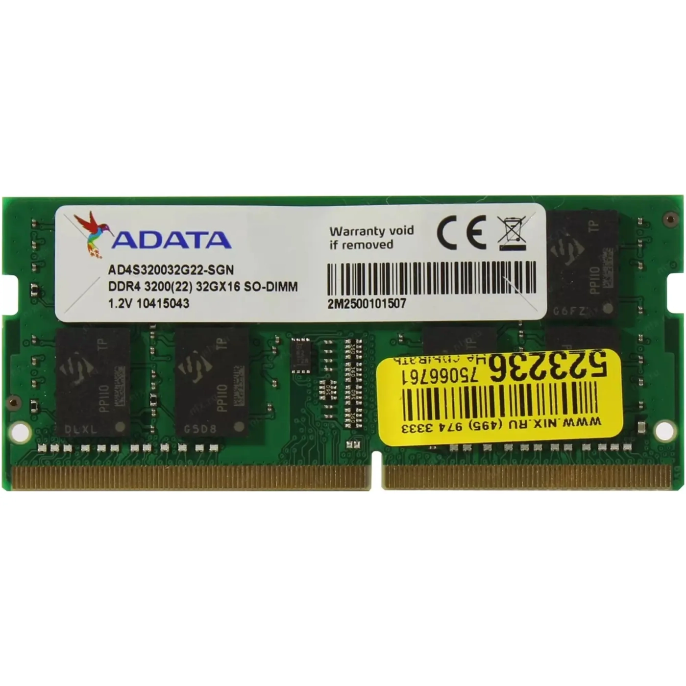 Купить Модуль памяти ADATA SODIMM DDR4-3200 32768MB PC4-25600 (AD4S320032G22-SGN) - фото 1