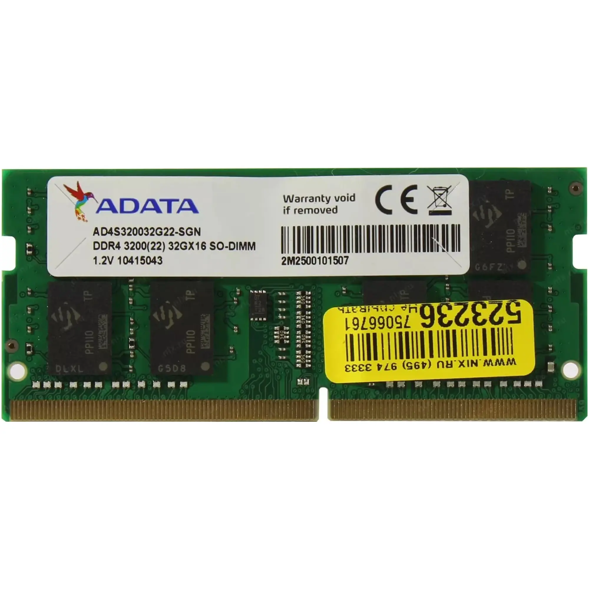 Купить Модуль памяти ADATA SODIMM DDR4-3200 32768MB PC4-25600 (AD4S320032G22-SGN) - фото 1