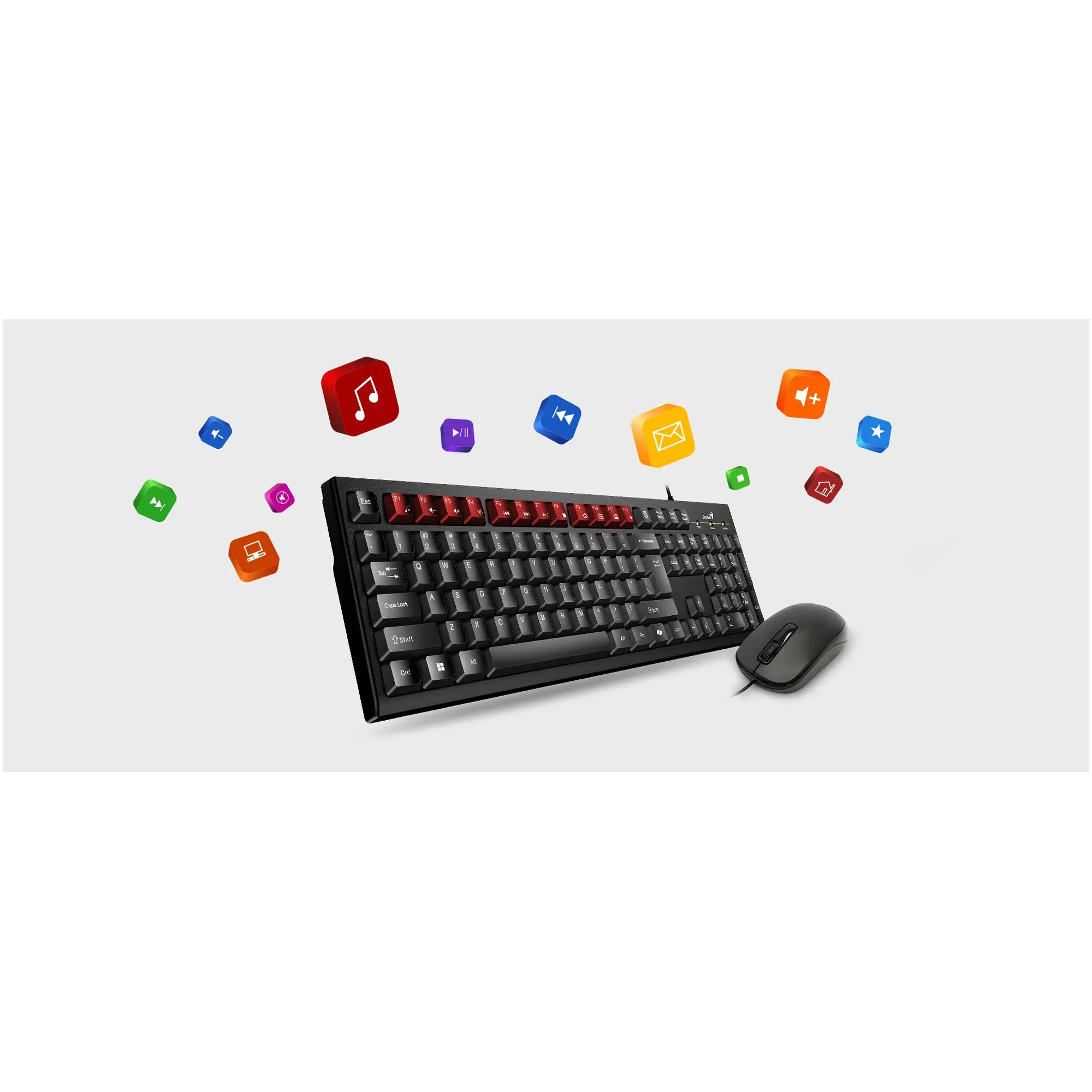 Купити Комплект клавіатура та мишка Genius KM-100SE Black (31330009410) - фото 3