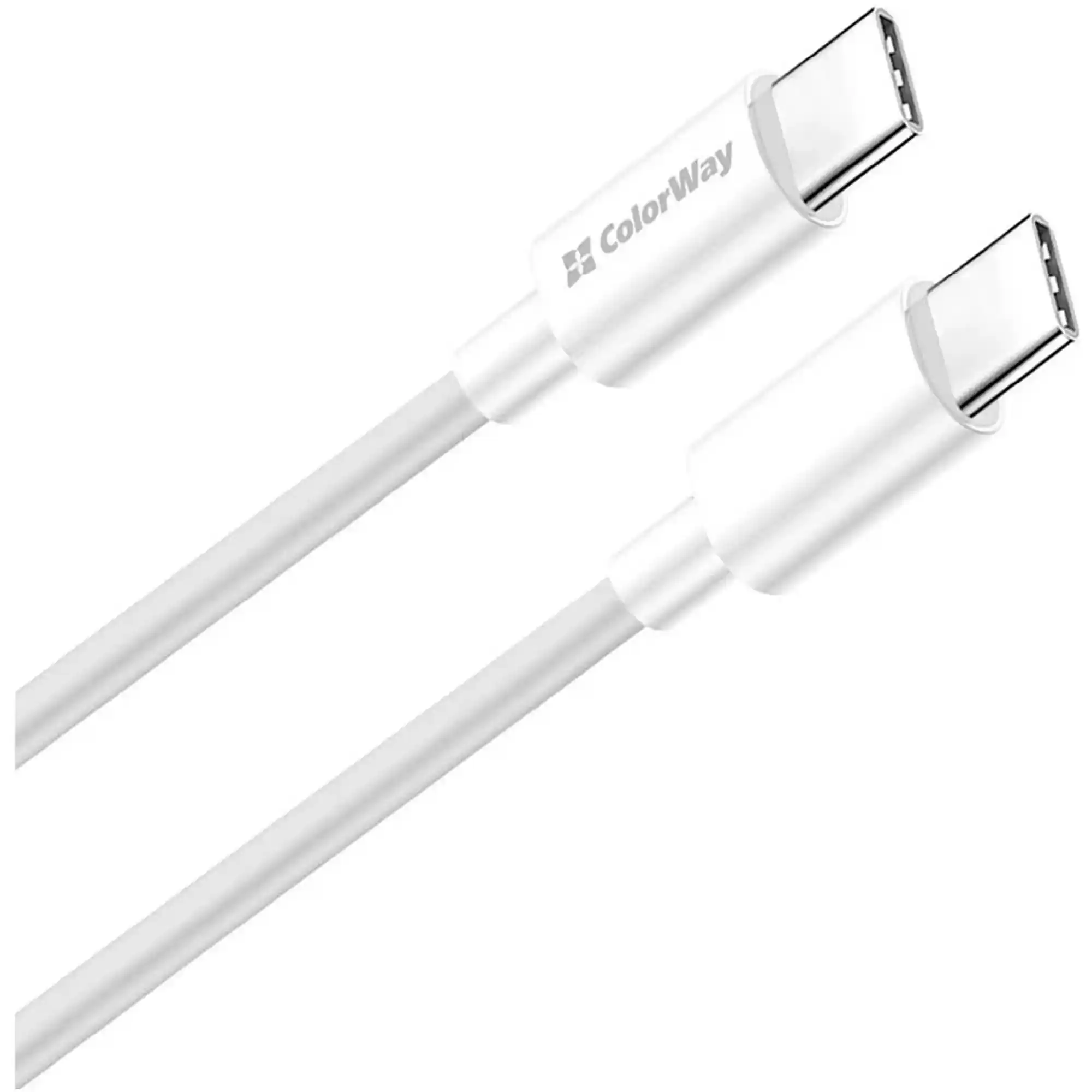 Купити Кабель Colorway USB-C - USB-C (TPE) (PD Fast Charging 60W) 3.0А 1м White (CW-CBPDCC055-WT) - фото 1