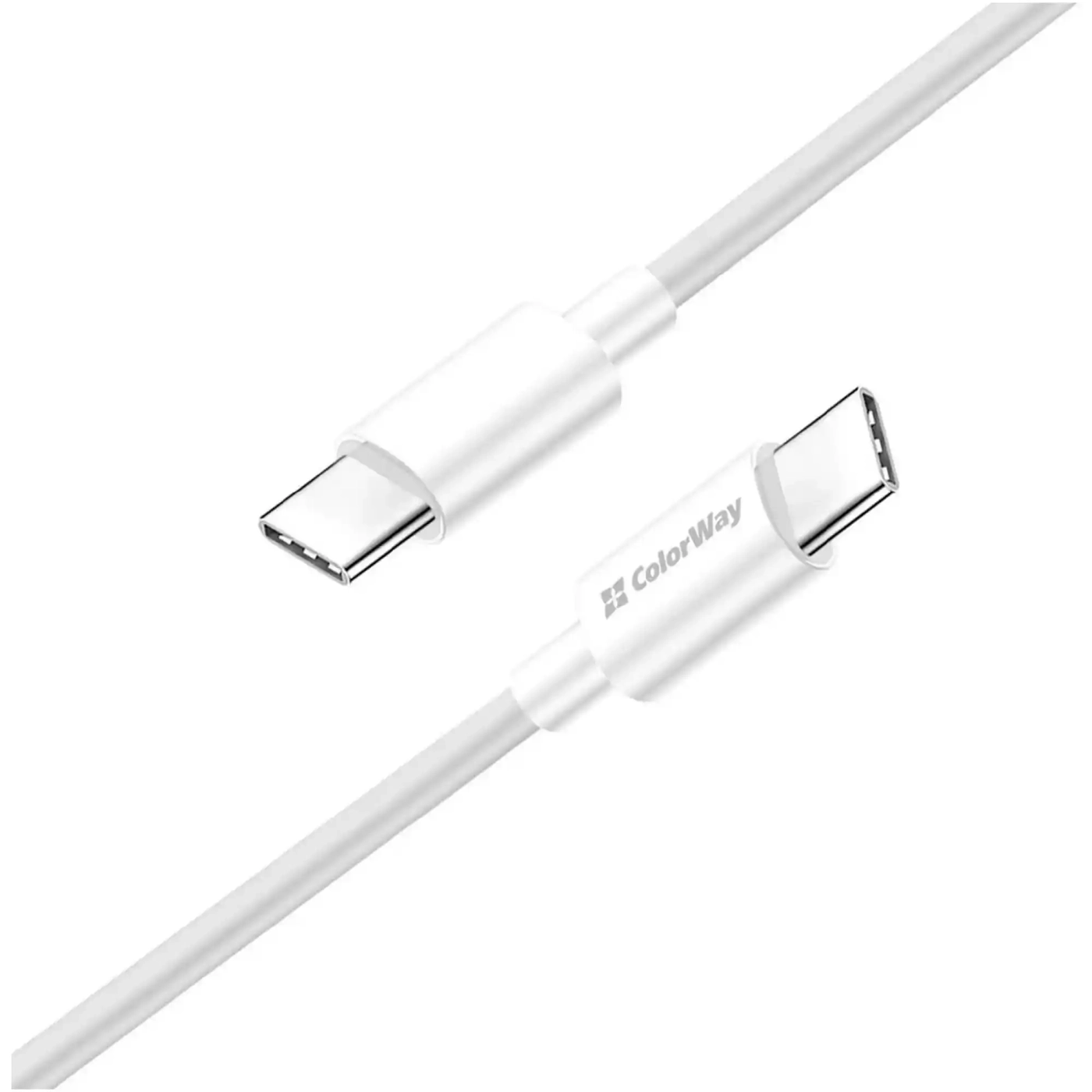 Купити Кабель Colorway USB-C - USB-C (TPE) (PD Fast Charging 60W) 3.0А 1м White (CW-CBPDCC055-WT) - фото 3