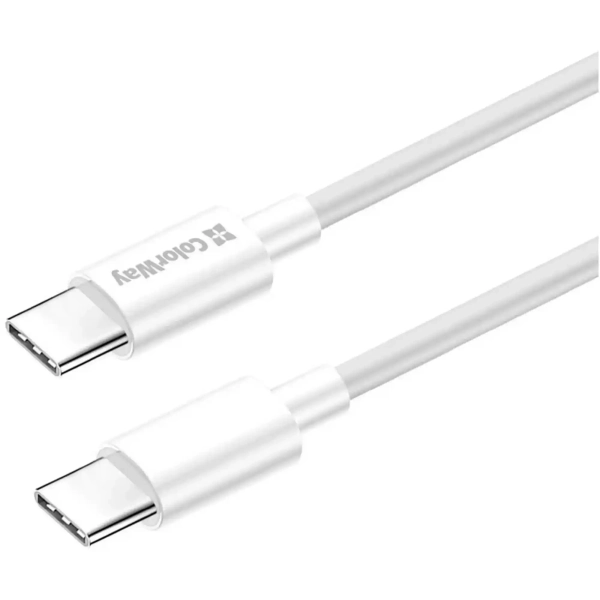 Купити Кабель Colorway USB-C - USB-C (TPE) (PD Fast Charging 60W) 3.0А 1м White (CW-CBPDCC055-WT) - фото 5