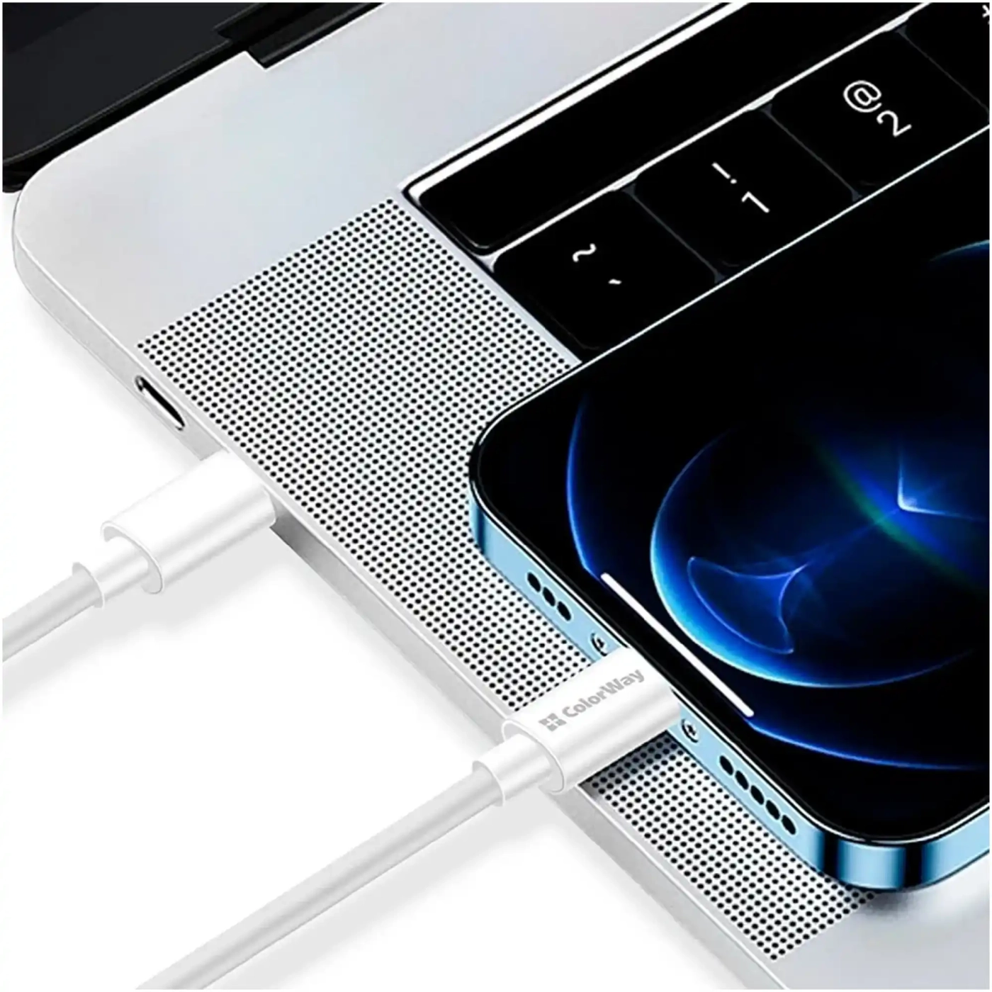 Купити Кабель Colorway USB-C - USB-C (TPE) (PD Fast Charging 60W) 3.0А 1м White (CW-CBPDCC055-WT) - фото 6