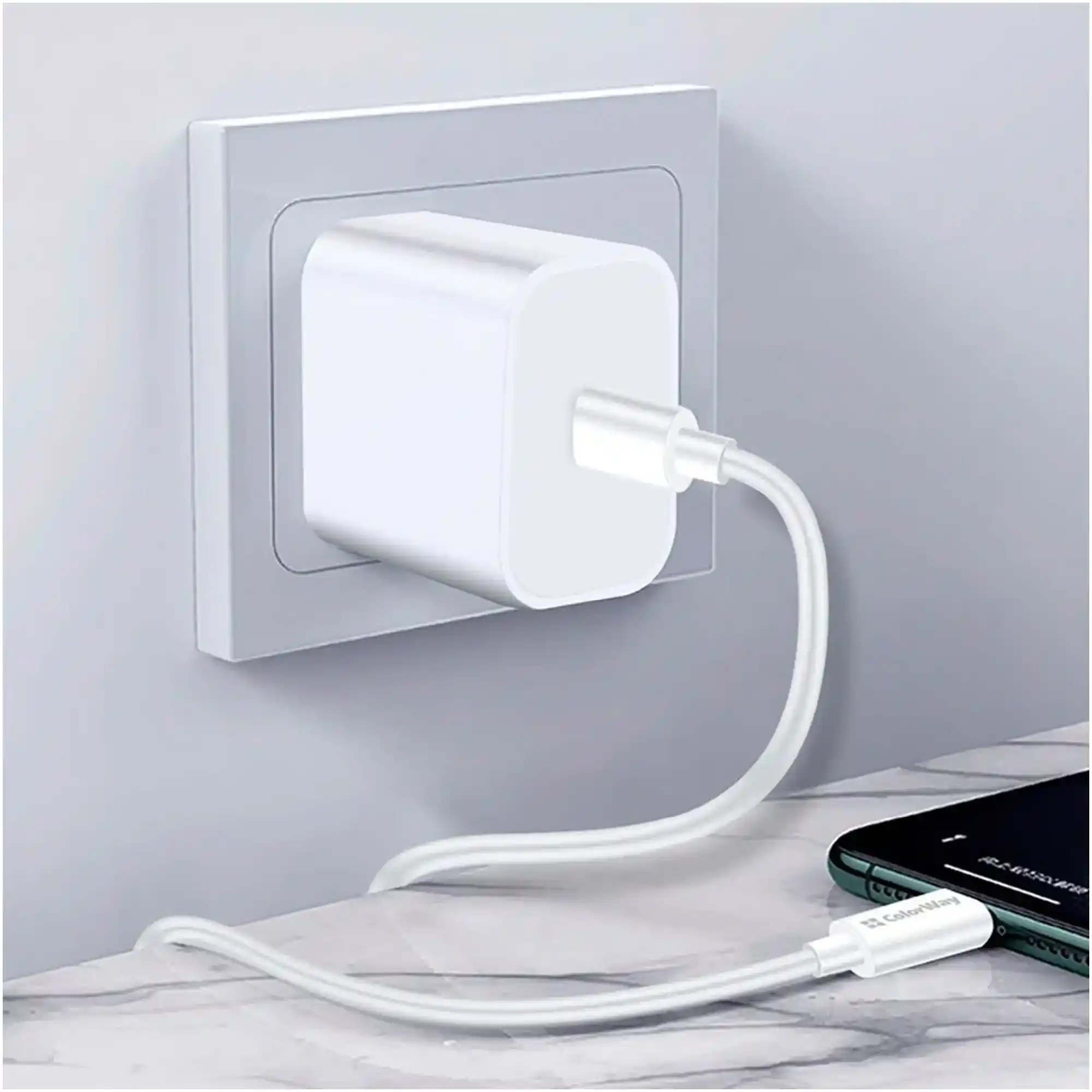 Купити Кабель Colorway USB-C - USB-C (TPE) (PD Fast Charging 60W) 3.0А 1м White (CW-CBPDCC055-WT) - фото 7